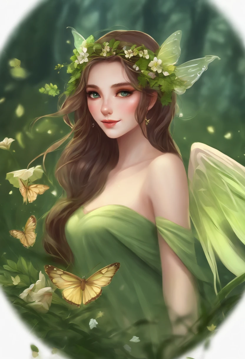 ,cute forest fairy,It has transparent feathers,simplification