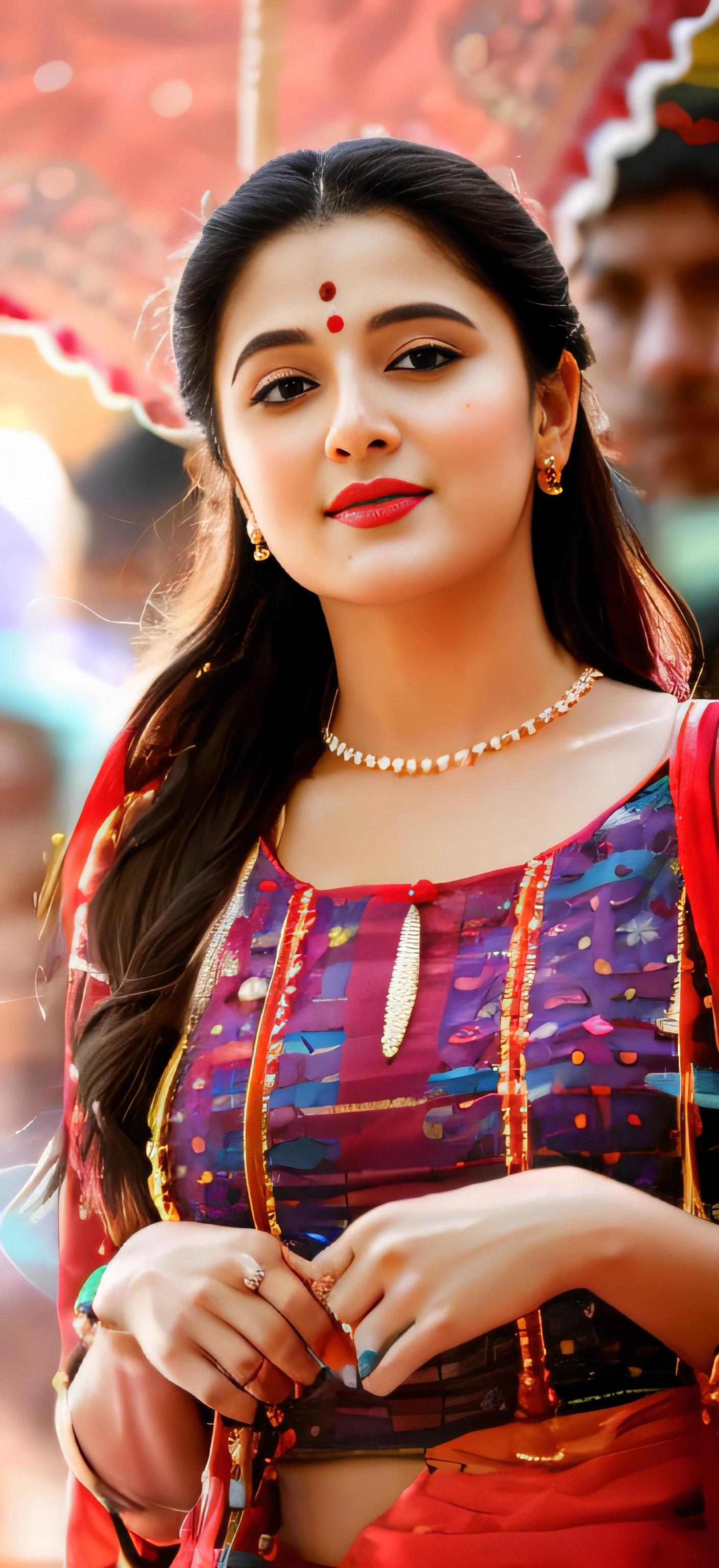 Indian actress in traditional dress seductive
