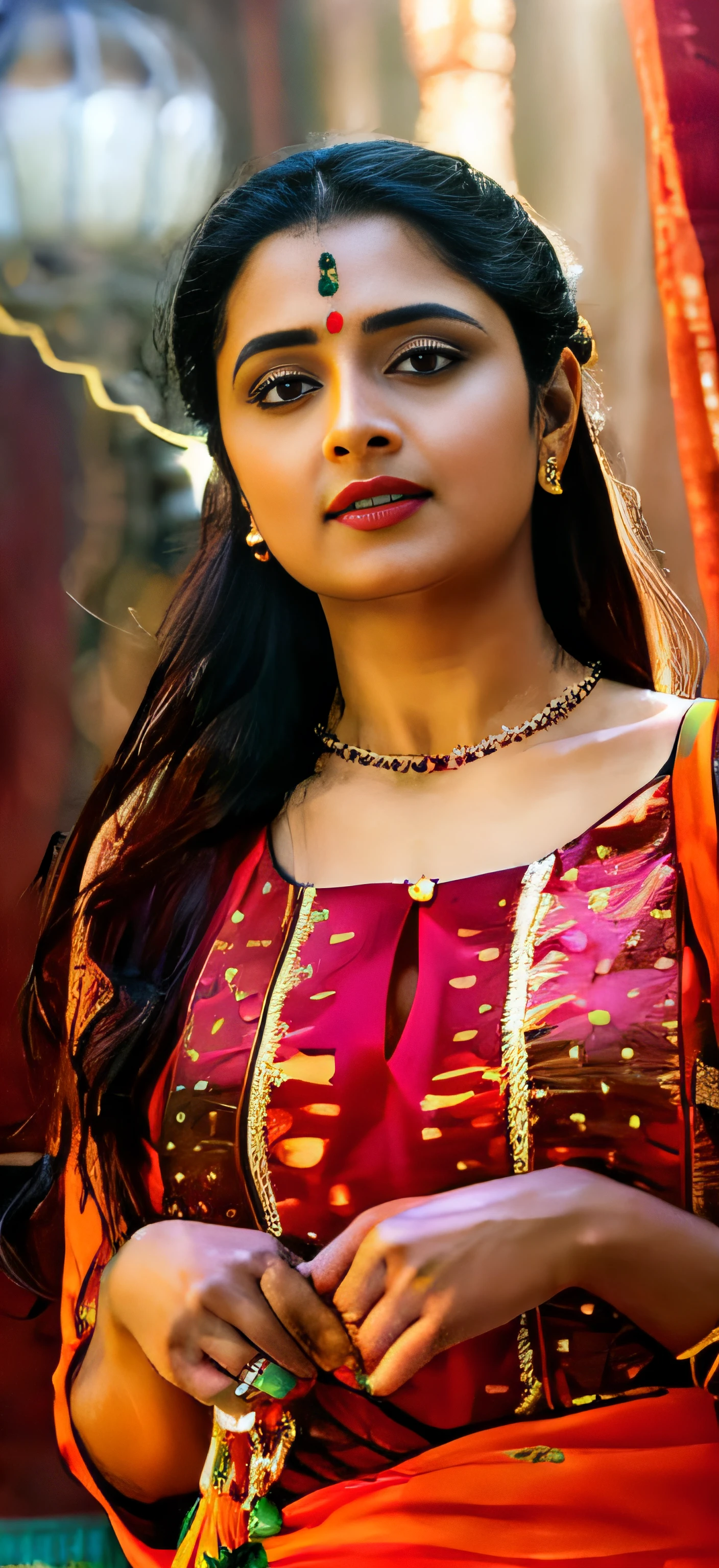 Indian actress in traditional dress seductive