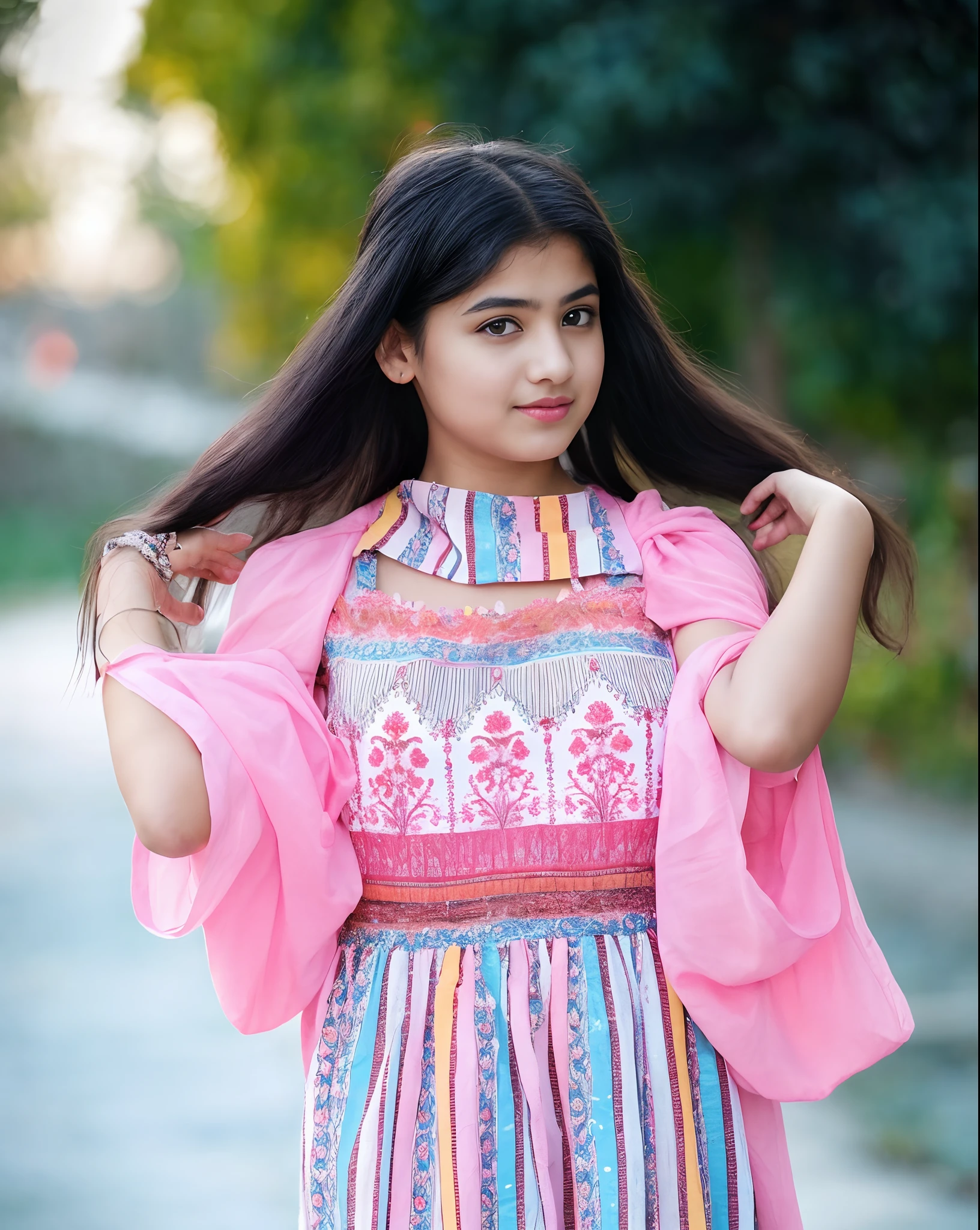 photo portrait of indian girl 18 years old girl , wearing blue tip, outside on a sunny autumn day, looking at viewer, lense flare, (realistic eyes, symmetric face:0.8) (masterpiece:1.2) (photorealistic:1.2) (bokeh) (best quality) (detailed skin) (intricate) (8k) (HDR) (cinematic lighting) (sharp focus), big breast, big natural lips, dark red lips, sparkling day dreams eyes.,