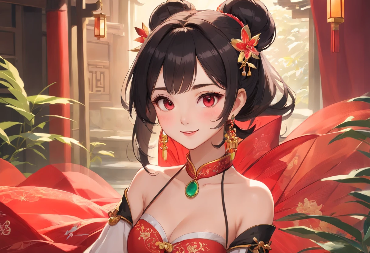 8k, best quality, masterpiece, highly detailed, tiny girl (petite, flat chest), black hair, green eyes, curly hair, in sheer lace ted tight chinese dress, visible nipples, visible areola, asian temple background, rolling eyes, open mouth, tongue out
