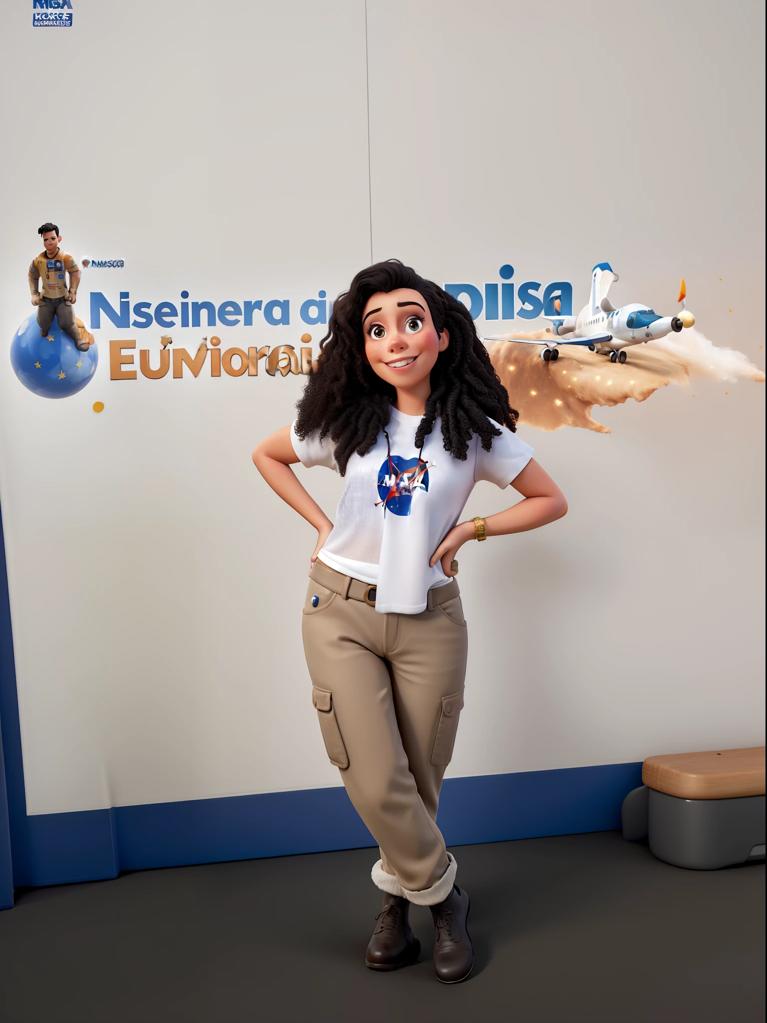 Eu como engenheira da NASA modelo Disney pixel
