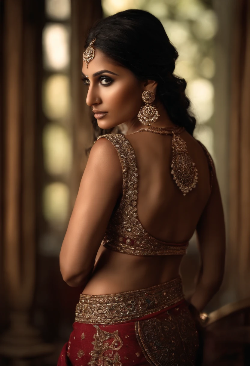 portrait of a Glamorous Hollywood (Indian woman:1.4) model, reveal boobs, pointed nipples, no bra, , kkw-ph1 (1girl, (dark, darkness), cinematic lighting) BREAK photorealistic, asymmetry, (full body), masterpiece, HDR, best quality, skin pores, detailed face_and_eyes, realistic human hands, detailed, centerfold, 8k,((rgb, legendary creatures, fantasy), beast tamer), legendary creatures, mythical beasts, magical bond, lora:MythicalCompanionsV2:0.8) BREAK photorealistic, mythical companions, HDR, best quality, fantastical creatures