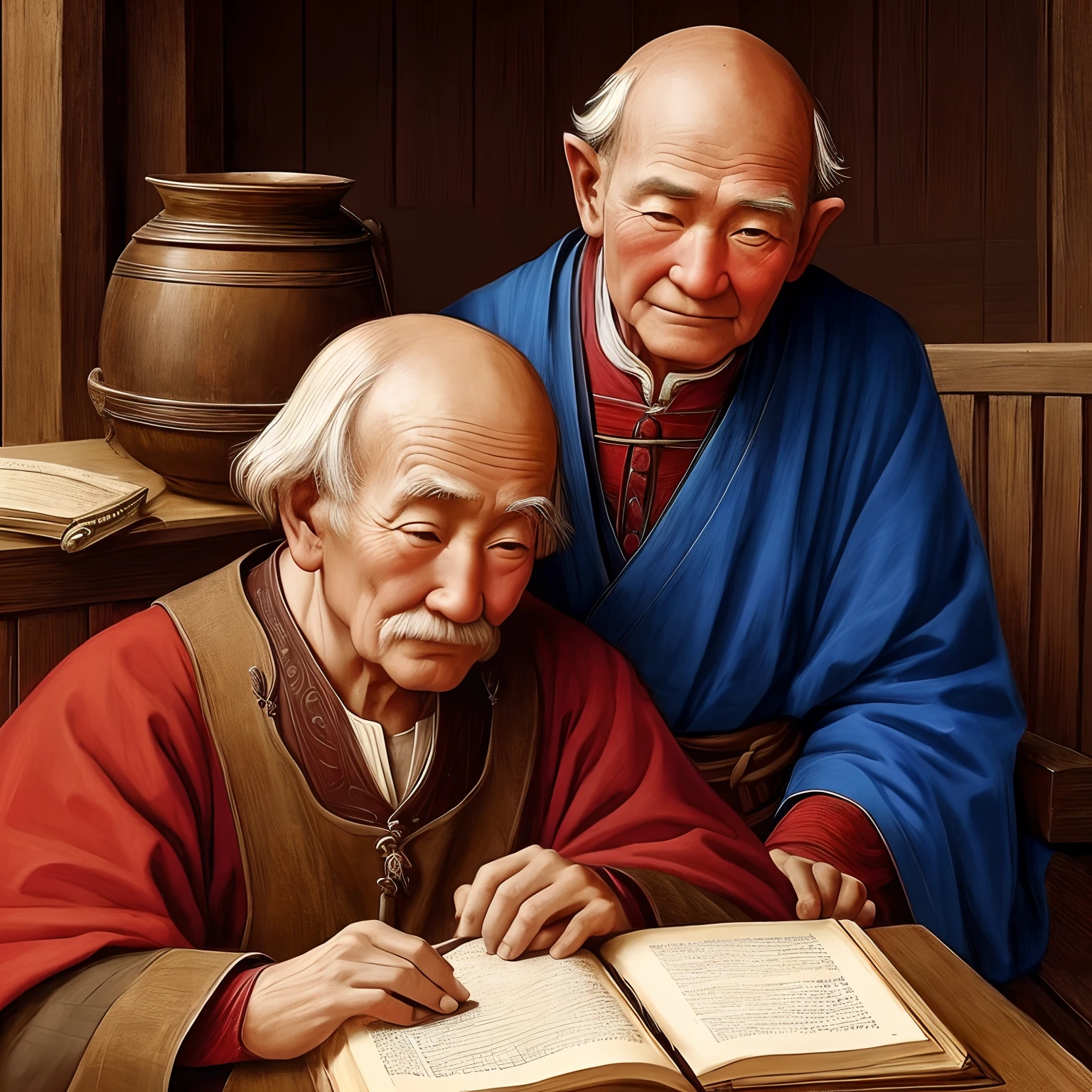 Using people、First old age、bule、Red nose、Gentle、medieval Europe