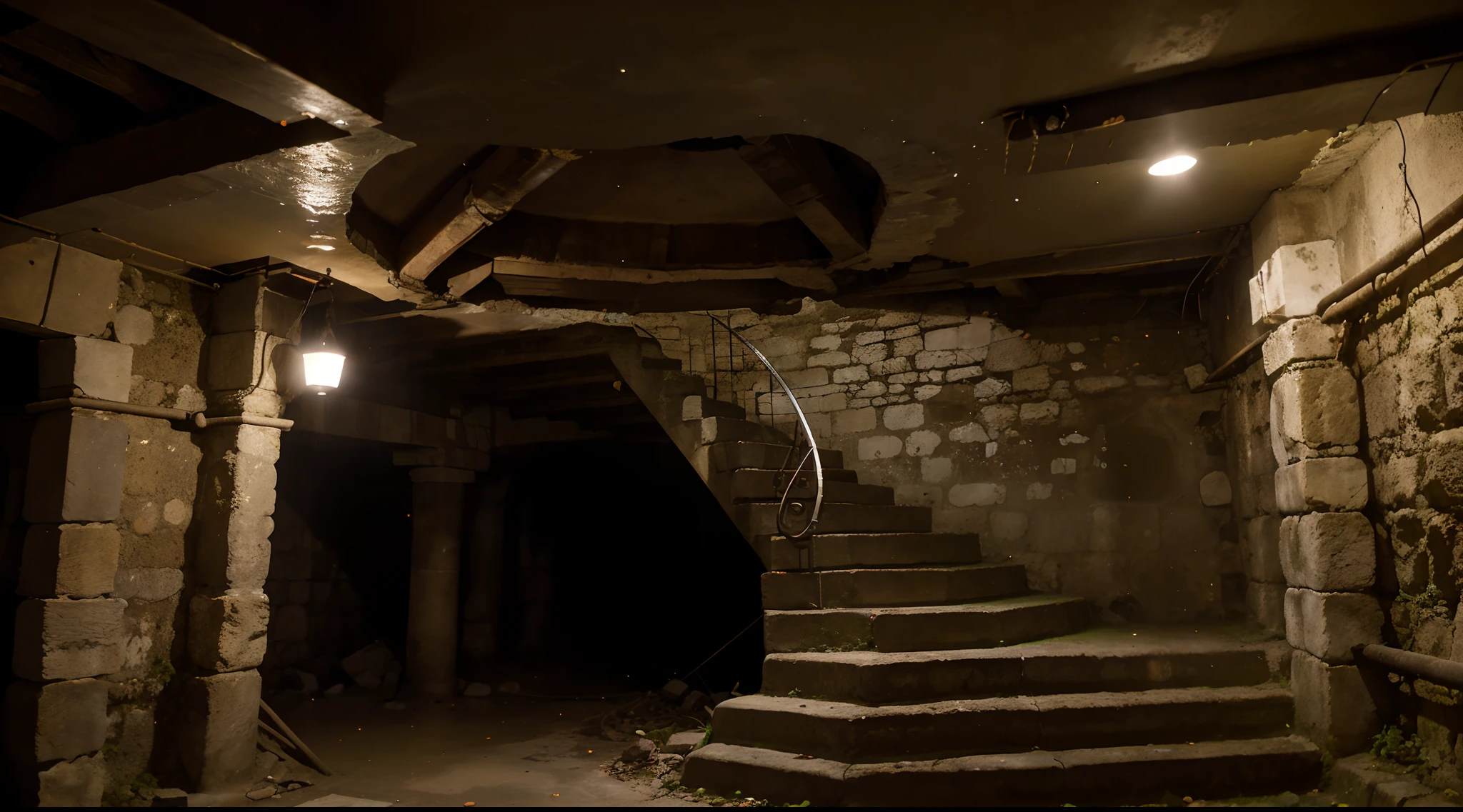 Underground Ruins, Ancient Underground Ruins, Adventurers, Ancient Underground Temples, Mayan Underground Temples, Cenotes, Pools, Lakes, Stairs, Spiral Stairs, Underground Channels, Torches, Decayed Masonry, Fallen Stones, Cobblestones, Giant Stones, Midnight, High Quality