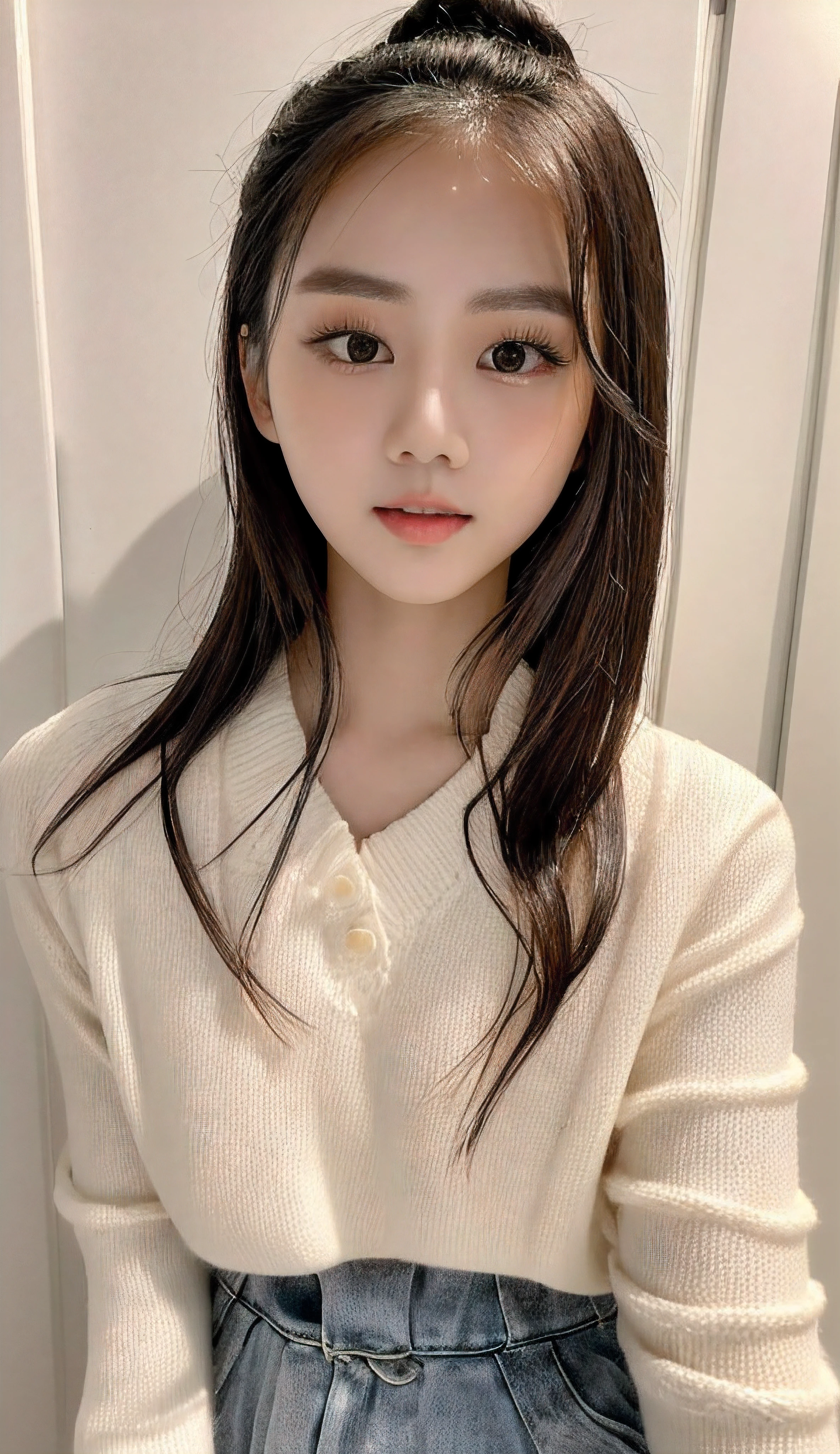 a close up of a woman with medium hair wearing a camisole, beautiful south korean woman, gorgeous young korean woman, beautiful young korean woman, korean girl, asian, korean woman, jaeyeon nam, beautiful asian girl, young adorable korean face, ulzzang, girl cute-fine-face, portrait of female korean idol, very beautiful girl, at riverside