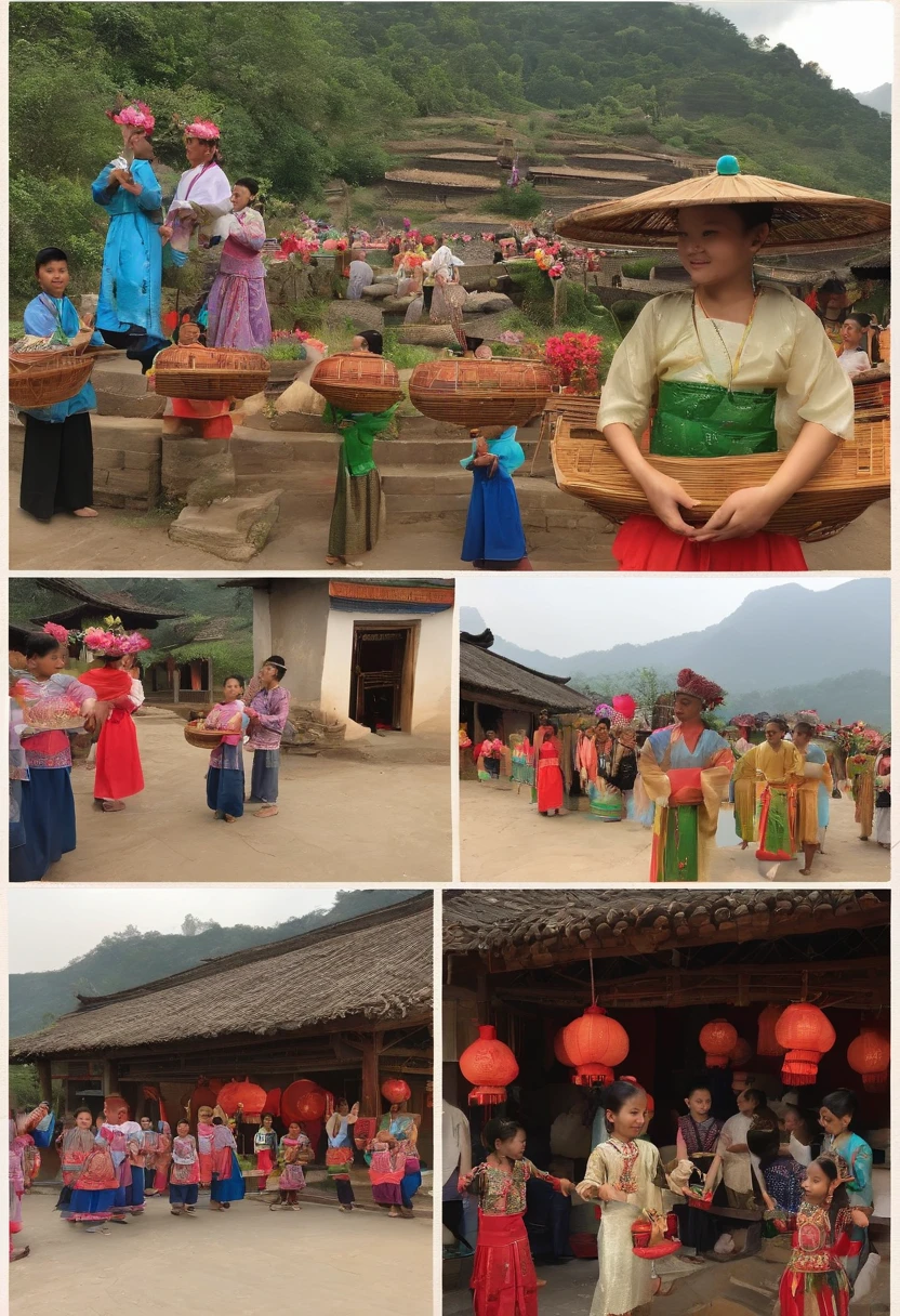 They weave beautiful flower baskets from bamboo、Clever seats、There is also a wide variety of crafts。The children are dressed in traditional Zhuang costumes,A cheerful dance was performed,Sang a beautiful song。They decorated the village with these crafts,Make the whole village more beautiful。Hua Po looked at the children,My heart was filled with emotion and joy。