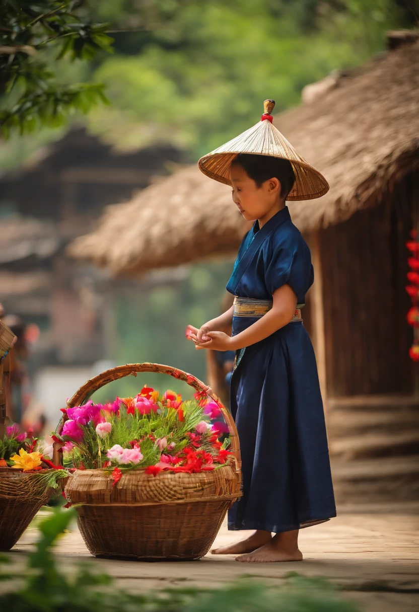 They weave beautiful flower baskets from bamboo、Clever seats、There is also a wide variety of crafts。The children are dressed in traditional Zhuang costumes,A cheerful dance was performed,Sang a beautiful song。They decorated the village with these crafts,Make the whole village more beautiful。Hua Po looked at the children,My heart was filled with emotion and joy。