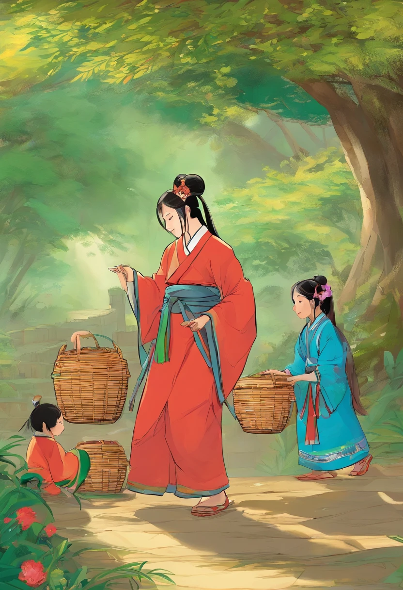 They weave beautiful flower baskets from bamboo、Clever seats、There is also a wide variety of crafts。The children are dressed in traditional Zhuang costumes,A cheerful dance was performed,Sang a beautiful song。They decorated the village with these crafts,Make the whole village more beautiful。Hua Po looked at the children,My heart was filled with emotion and joy