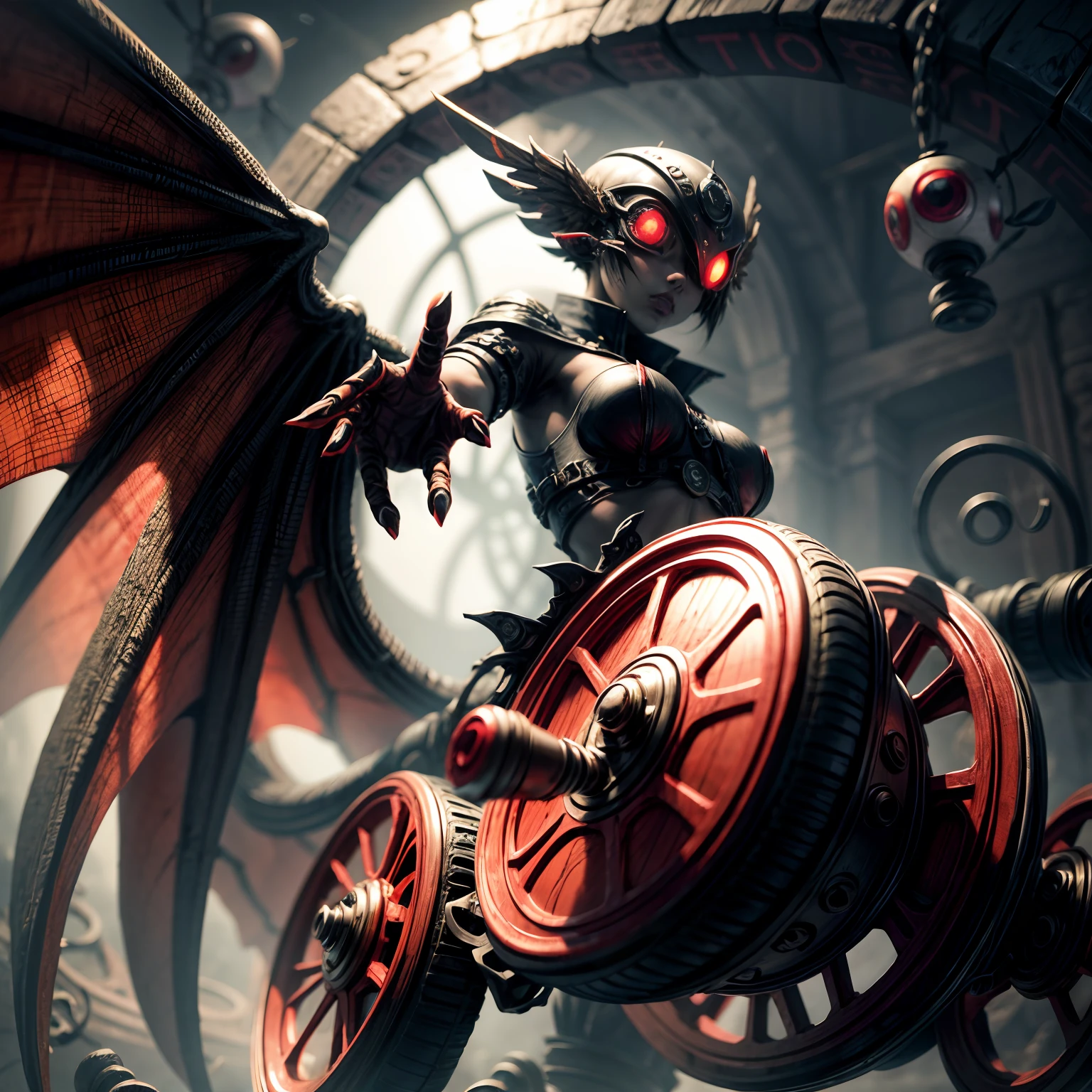 [Saturn : red rings, wheels runes, multiple wings, multiple eyes, mono eye creature : 5]