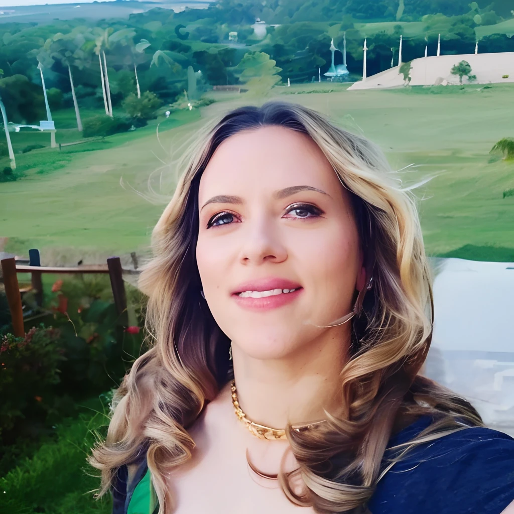 mulher sorridente com cabelos longos e um colar em frente a um campo verde, fernanda suarez, inspirado em Maria Helena Vieira da Silva, imagem de perfil, Laure Lipton, Directed by: Felipe Seade, Directed by: Nandor Soldier, Malika Favre, Directed by: Luis Miranda, Caroline Gariba, Adriana DXIM, 3 5 year brazilian mother