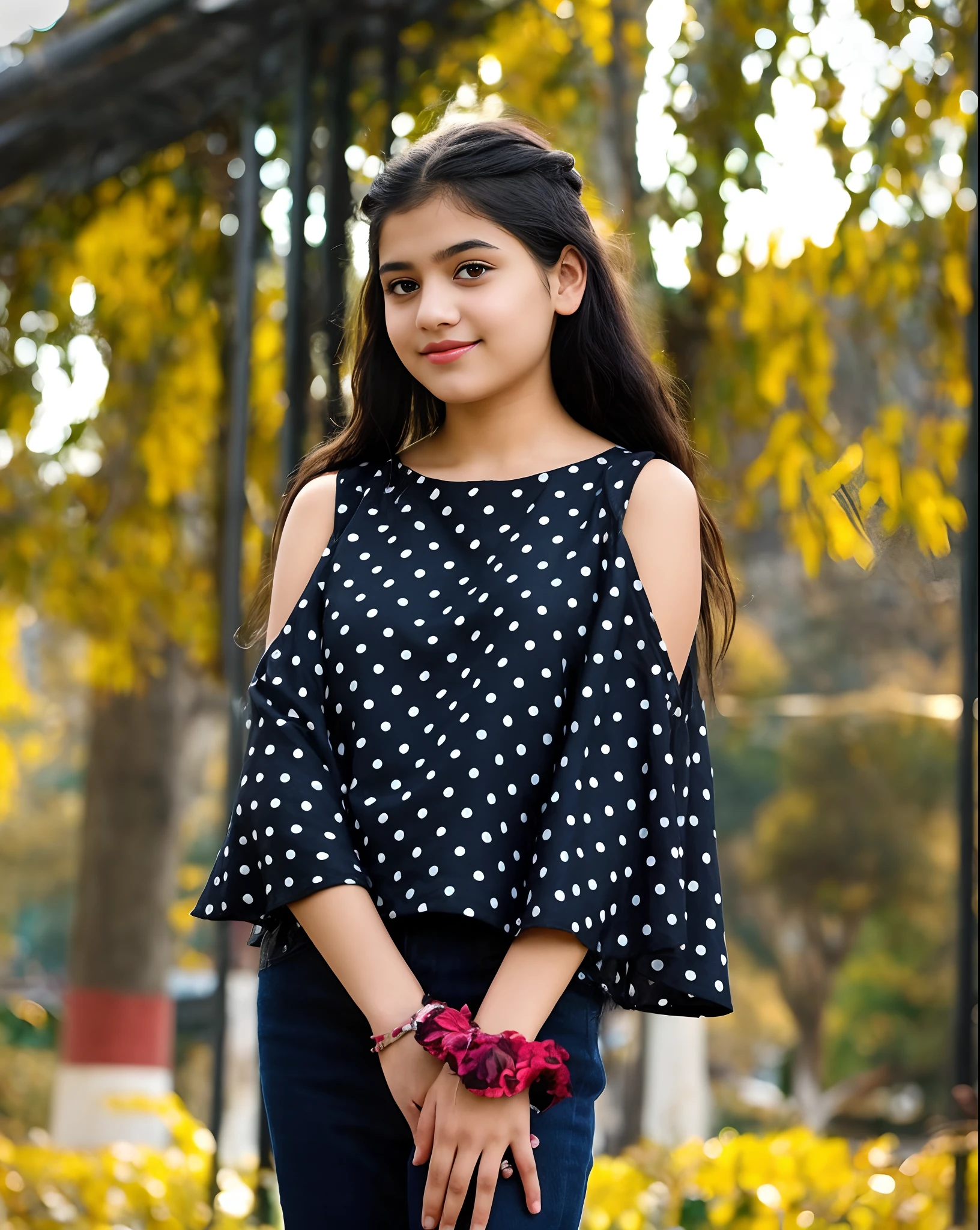 photo portrait of indian girl 18 years old teen age girl , wearing blue tip, outside on a sunny autumn day, looking at viewer, lense flare, (realistic eyes, symmetric face:0.8) (masterpiece:1.2) (photorealistic:1.2) (bokeh) (best quality) (detailed skin) (intricate) (8k) (HDR) (cinematic lighting) (sharp focus), big breast, big natural lips, dark red lips, sparkling day dreams eyes.,