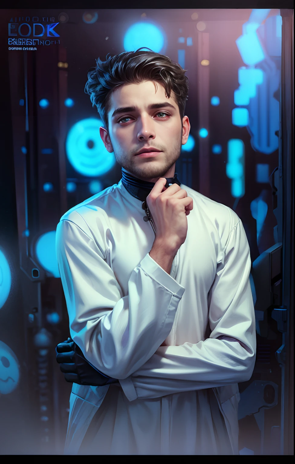 Change background cyberpunk handsome boy, realistic face,8k