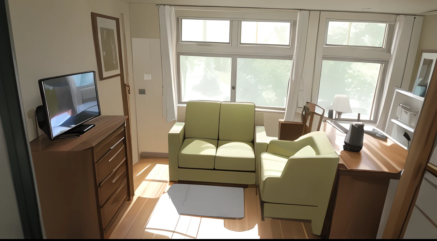 interior design with chair in the middle.hcair fase to camera and close