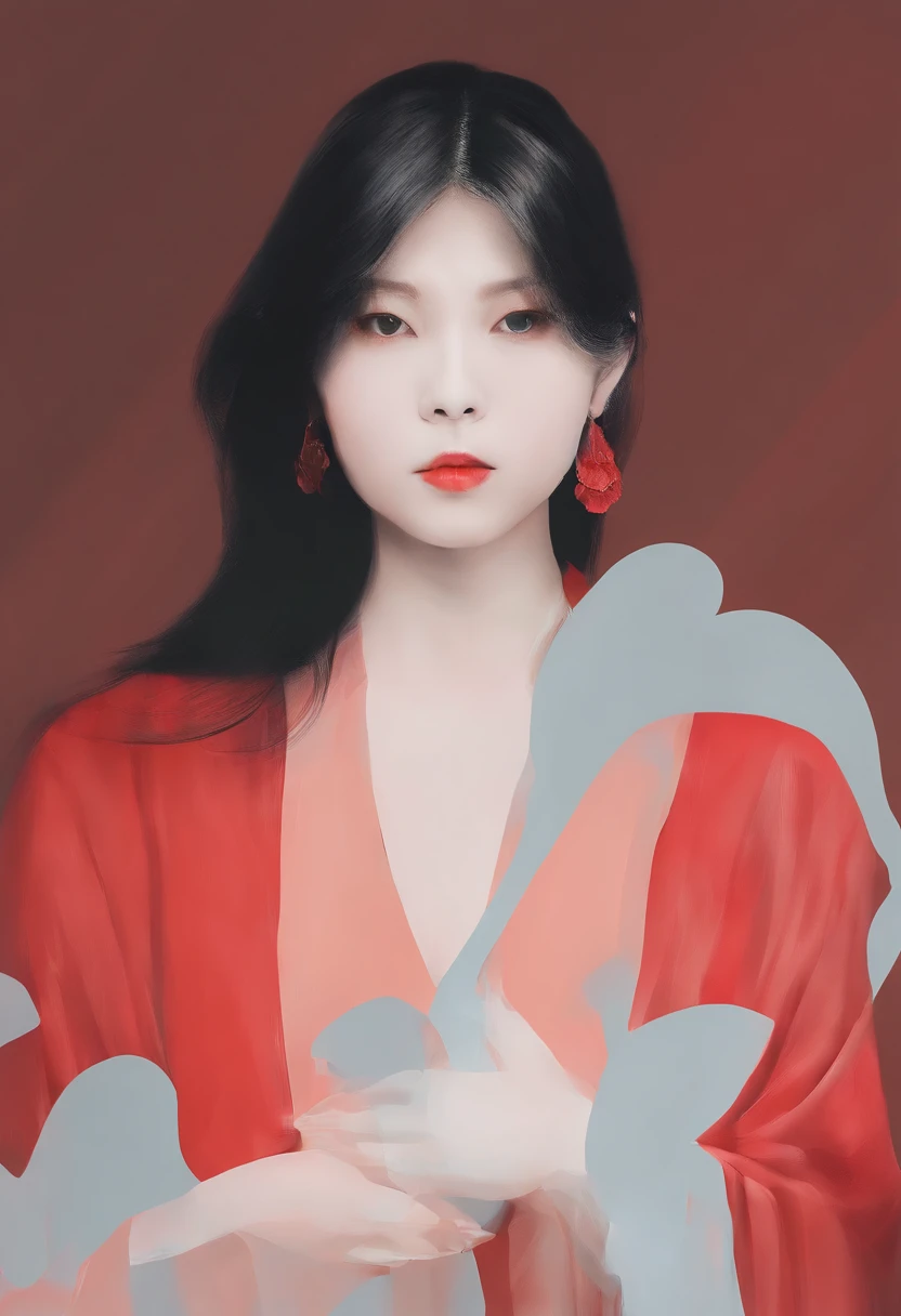 Please use red，amarelo，white colors，black in color，These five colors of cyan paint a festive New Year's picture about the Midyear Festival，The painting contains ghosts and gloomy elements as much as possible，The composition should be as simple as possible and easy to copy