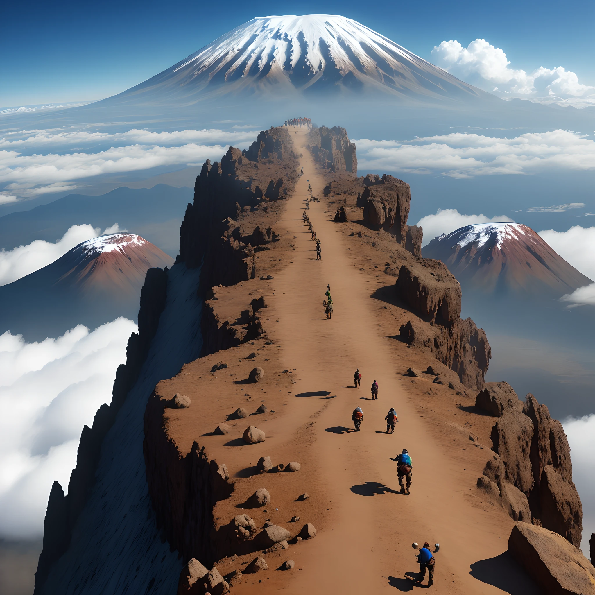 people climb Mount Kilimanjaro