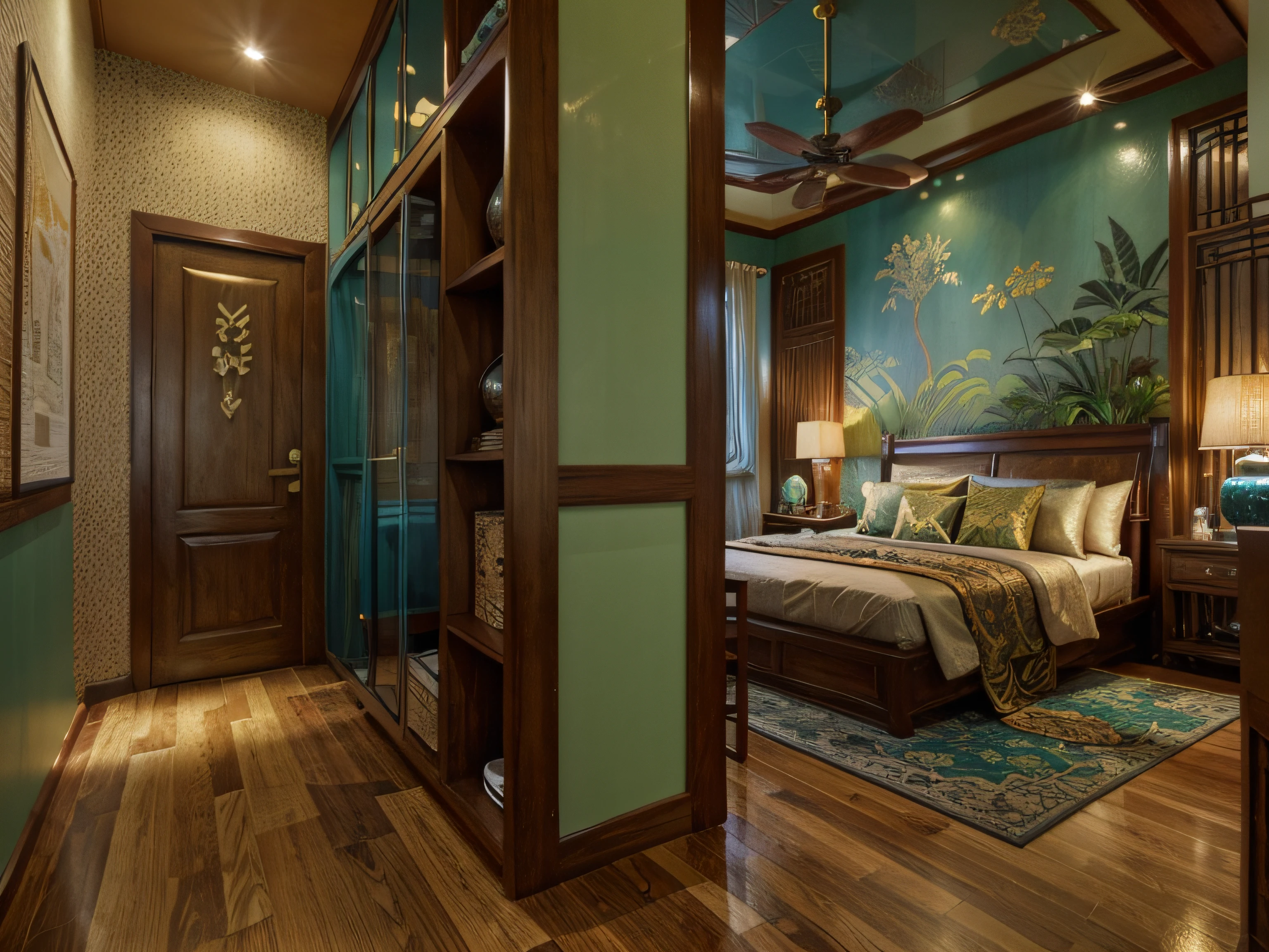 Earthy Tones: Indochine interiors frequently feature earthy and natural colors, such as warm browns, muted greens, and sandy beiges. These colors evoke the lush landscapes of Southeast Asia and provide a grounding base for the design. Rich Reds and Oranges: Deep red and burnt orange hues are commonly used in Indochine design to add vibrancy and a touch of exotic flair. These colors can be found in textiles, upholstery, and decor accents. Cool Blues and Greens: Soft blues and soothing greens, reminiscent of tropical waters and foliage, can be used to create a calming atmosphere. These colors often appear in wall paint, fabrics, and ceramics. Gold and Brass Accents: Metallic accents, particularly gold and brass, are frequently used to add a sense of luxury and opulence. You can find these accents in light fixtures, cabinet hardware, and decorative pieces. Patterned Fabrics: Indochine design incorporates a variety of patterned fabrics, including traditional Southeast Asian motifs like batik and ikat. These fabrics can be used for drapes, throw pillows, and upholstery, introducing a diverse range of colors and patterns. Dark Wood Furniture: Dark wood furniture, such as teak or mahogany, is a staple in Indochine interiors. The rich, dark hues of the wood create a strong contrast with the softer colors in the room. Traditional Art and Artifacts: Display traditional Southeast Asian art, sculptures, and artifacts that often feature a wide spectrum of colors, from vibrant reds and golds to deep blues and earthy greens. Woven Materials: Rattan, wicker, and bamboo furniture and decor items add natural textures and colors to the space. These materials are often seen in chairs, tables, and room dividers. Vietnamese Ceramics: Blue and white Vietnamese ceramics, known for their intricate patterns, are commonly used for decorative purposes and can introduce a cool color palette to the room. Asian-inspired Wallpaper: Wallpaper with Asian-inspired designs, such as cherry blo