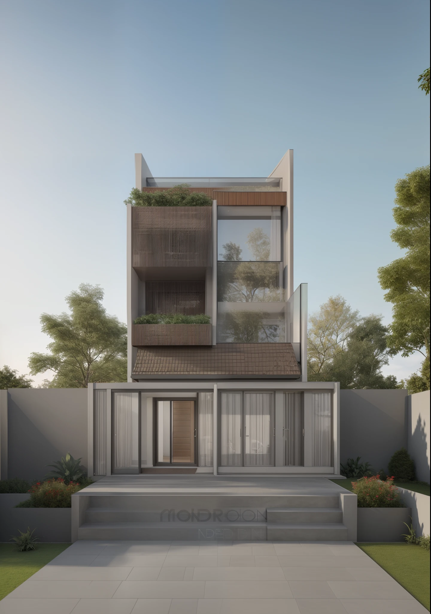 redering of a morden villa, professional render, wide angle exterior 2023, highly detail reder, high quality redering, realistic render, architectural render, high - quality render, detailed rendering, hyper - realistic render, very relistic 3d render, high render, relistic rendering, very realistic render, glass, door glass