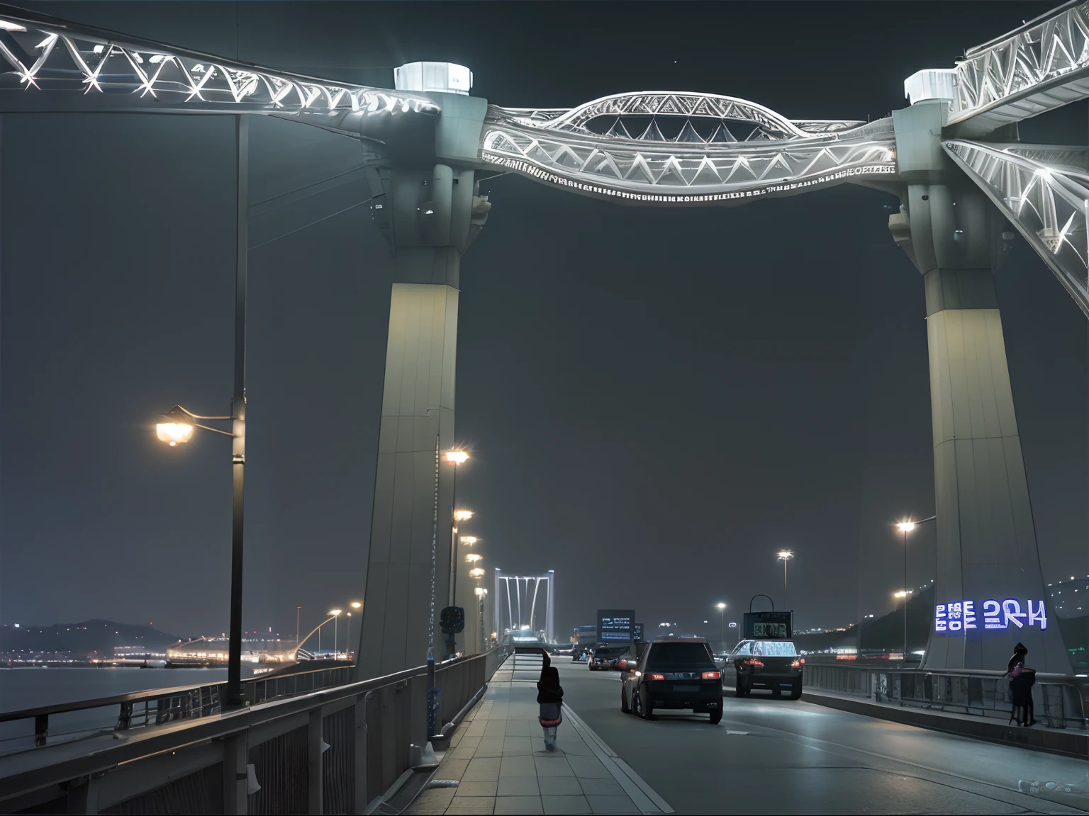 Add lights like Gwangan bridge, Busan, South Korea