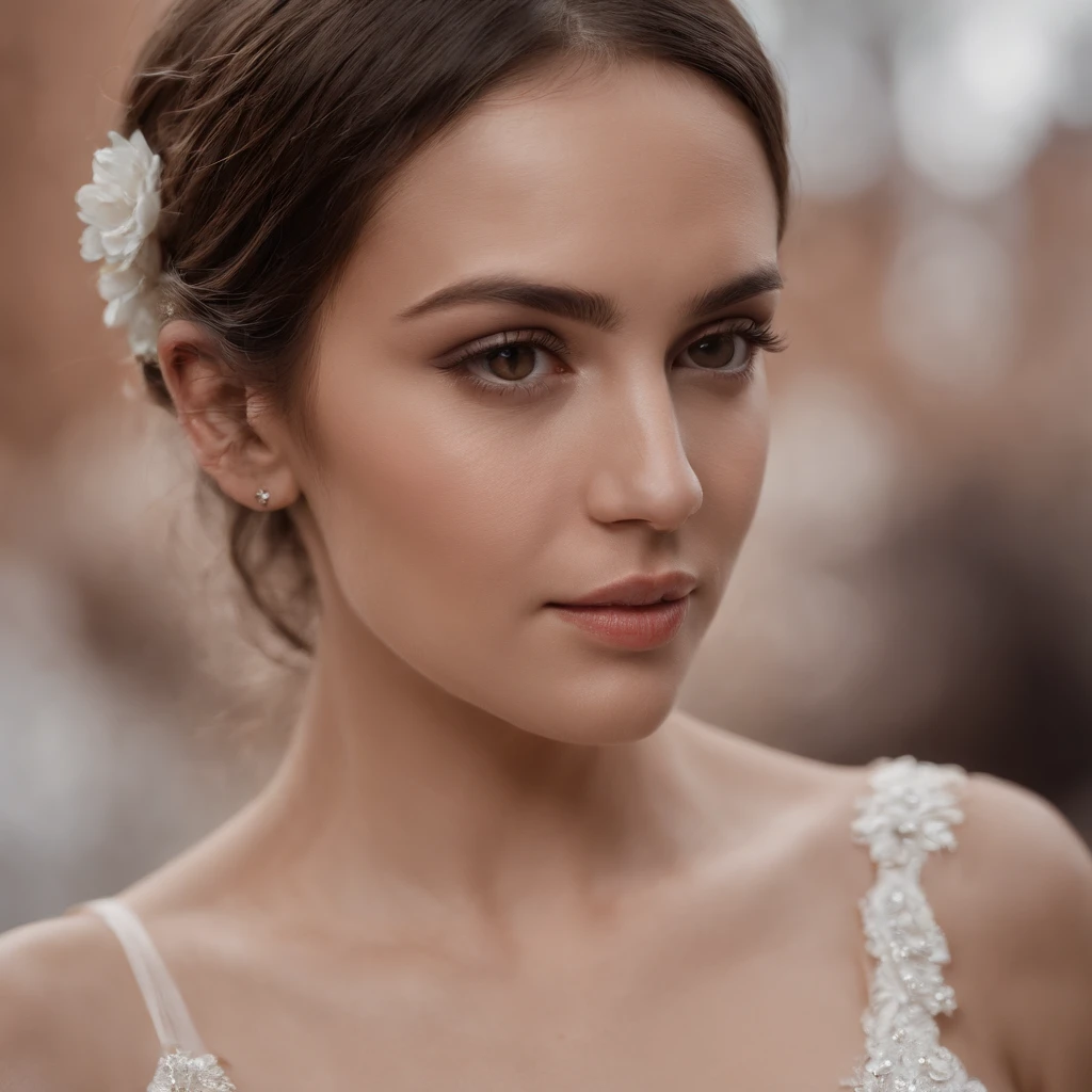 Hermosa mujer morena, 25-years old. (Plano lejano), (En una boda), pelo corto, Piel detallada y con lunares, abdomen, realistic photograph, Cinematographer, (Cintura perfecta), (pechos normales), obra-prima, realista, realismo, rendering, alto contraste, Digital Art Realistic Photography Trend on Artstation 8k HD Realistic Detailed High Definition, detallado, textura de la piel, hiper detallado, Textura de piel realista, (fondo, una boda), mejor calidad, ultra-high-resolution, (Fotografíarrealista: 1.4),, high resolusion, detallado, Raw Photography, afilado, by lee jeffries nikon d850 film stock photography 4 kodak portra 400 camera f1.6 lenses Rich colors Hyper-realistic texture Unrealengine dramatic lighting trend on ArtStation Cinestill 800,