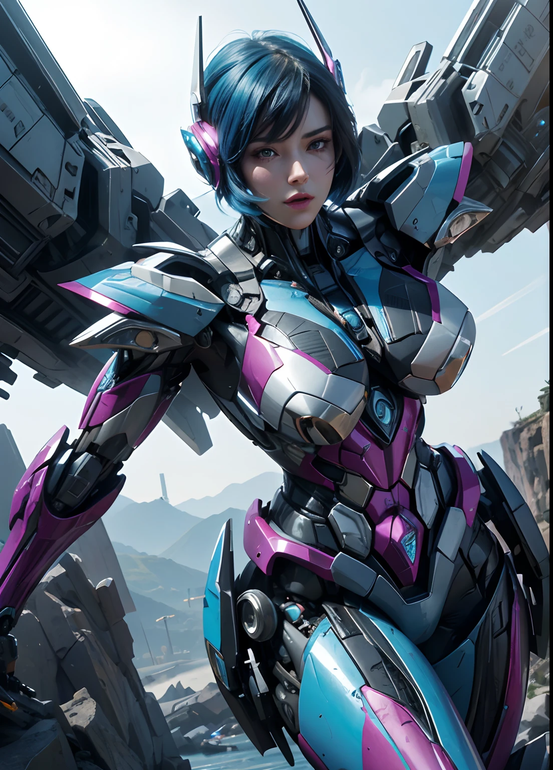 Highest quality, outstanding detail, super high resolution, (fidelity: 1.4), best illustration, favor details, close-up, a mecha girl,