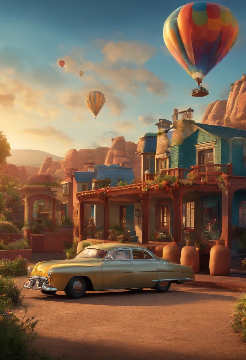 filme Oppenheimer 2023 estilo filmes Pixar, Com nome "Way To Connect", poster, with credits