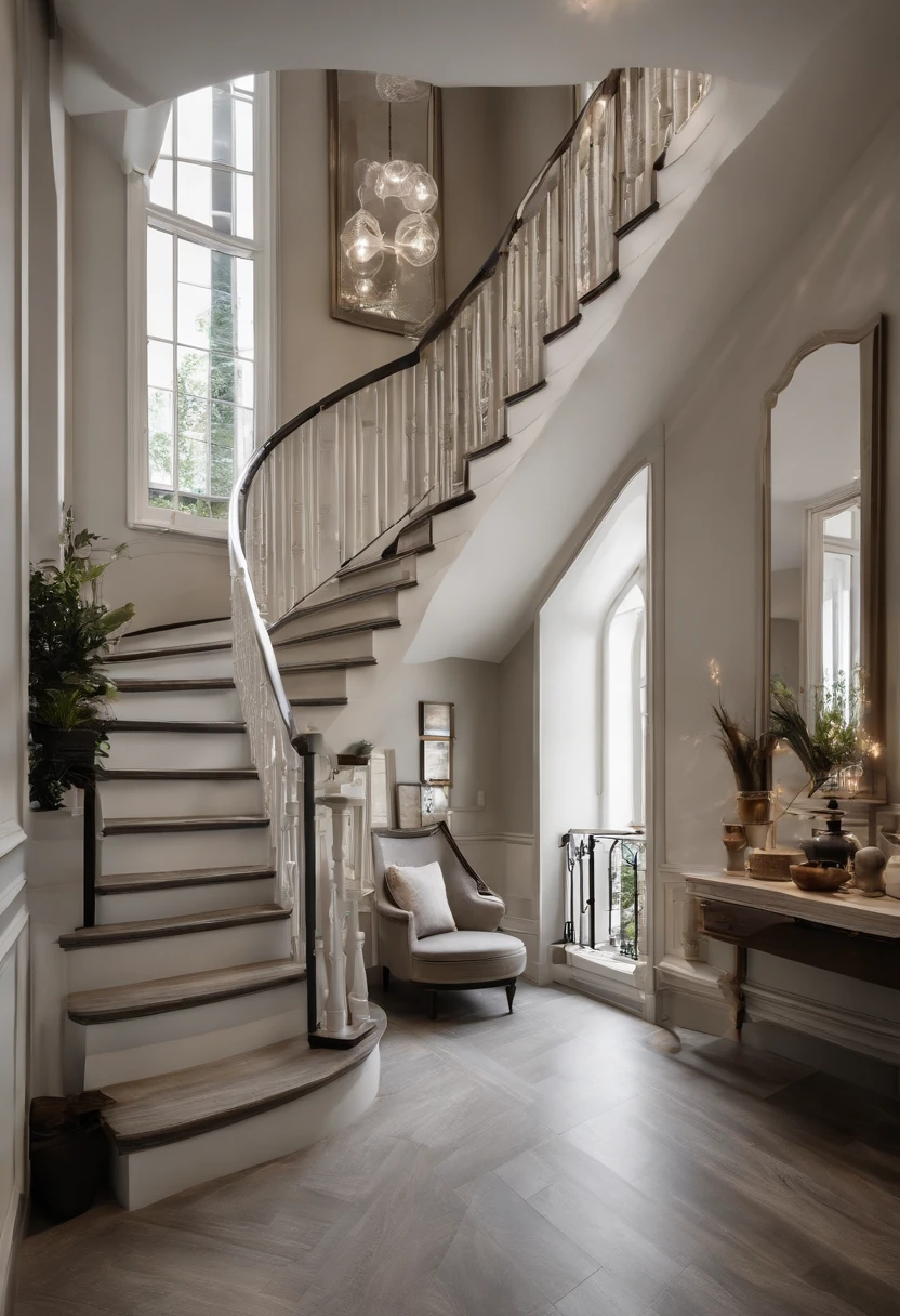 The house has 3 floors, The area of each floor is 20 square meters, has a width of 4 meters. Length 5 meters, height 3,6 meters. There are stairs outside the house to go to the 1st and 2nd floors. Houses painted white and gray gray. The staircase is 1 meter wide by 3 feet high,6 meters spiral mounted outside, front of the house.