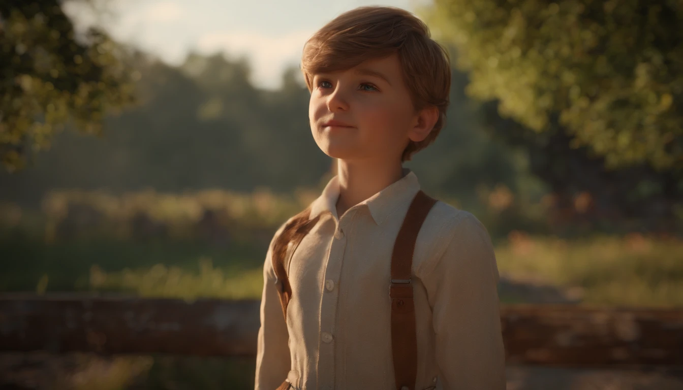 (8k, highest quality, masterpiece: 1.2), ultra detail, highest quality, ultra high resolution, professional lighting, photon mapping, radiosity, physically based rendering, cinematic lighting, depth of field, focusing, sun rays, good composition, (bokeh: 1.2), 1 boy, (full body), smile, beautiful eyes, pose, constriction, brown hair, short hair, prairie blouse light blue, skirt,park,hand {fingers} Kawaii {finger} hand,