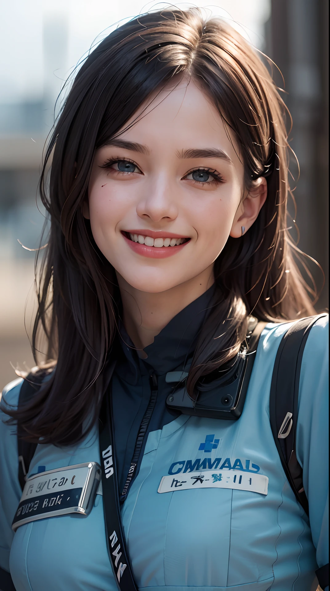 (best quality,4k,8k,highres,masterpiece:1.2), ultra-detailed, (realistic,photorealistic,photo-realistic:1.37), (beautiful detailed eyes, beautiful detailed lips, extremely detailed eyes and face), studio lighting, physically-based rendering,vivid colors, (big tits, super big tits, super extra big tits:0.8), (combat medic uniform:1.5), (soft lighting:0.8), (portrait, smile and laugh:1.5),