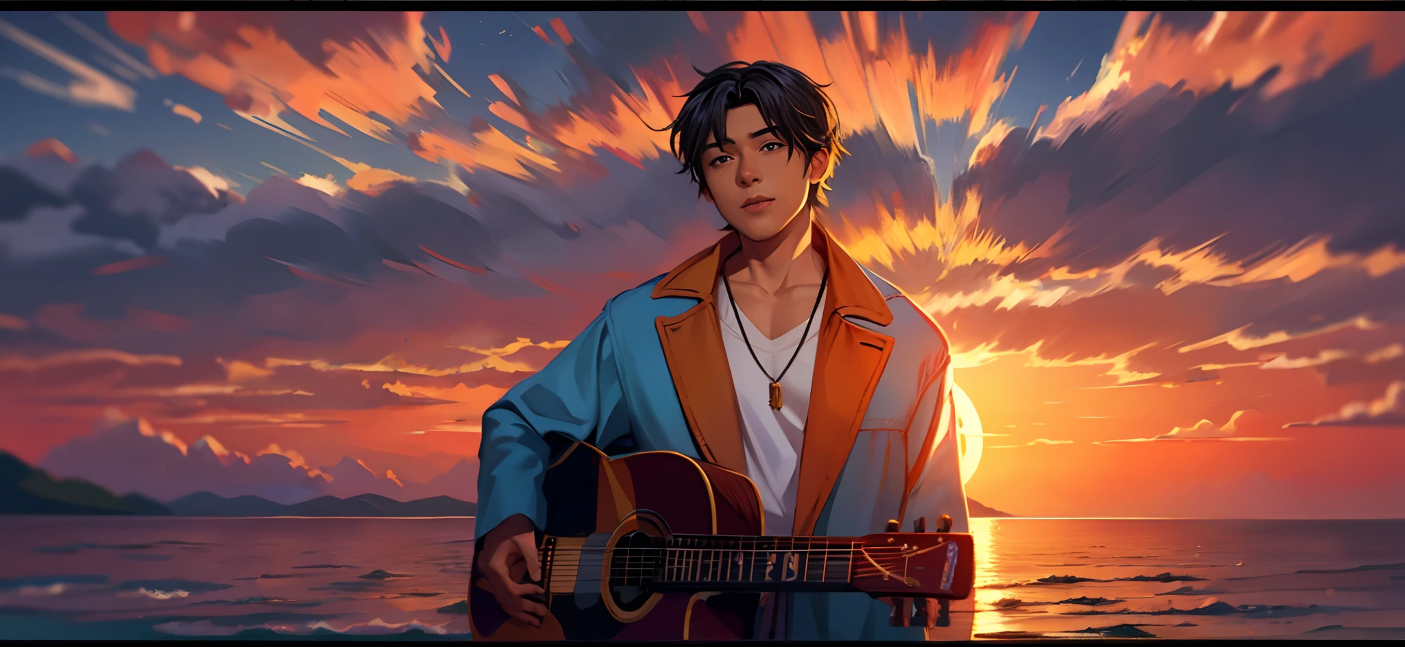 the sunset,eventide,middle score