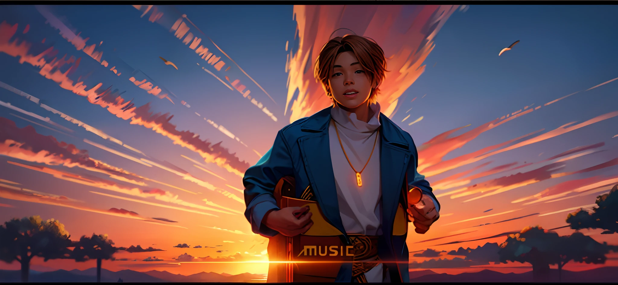 the sunset，eventide，middle score