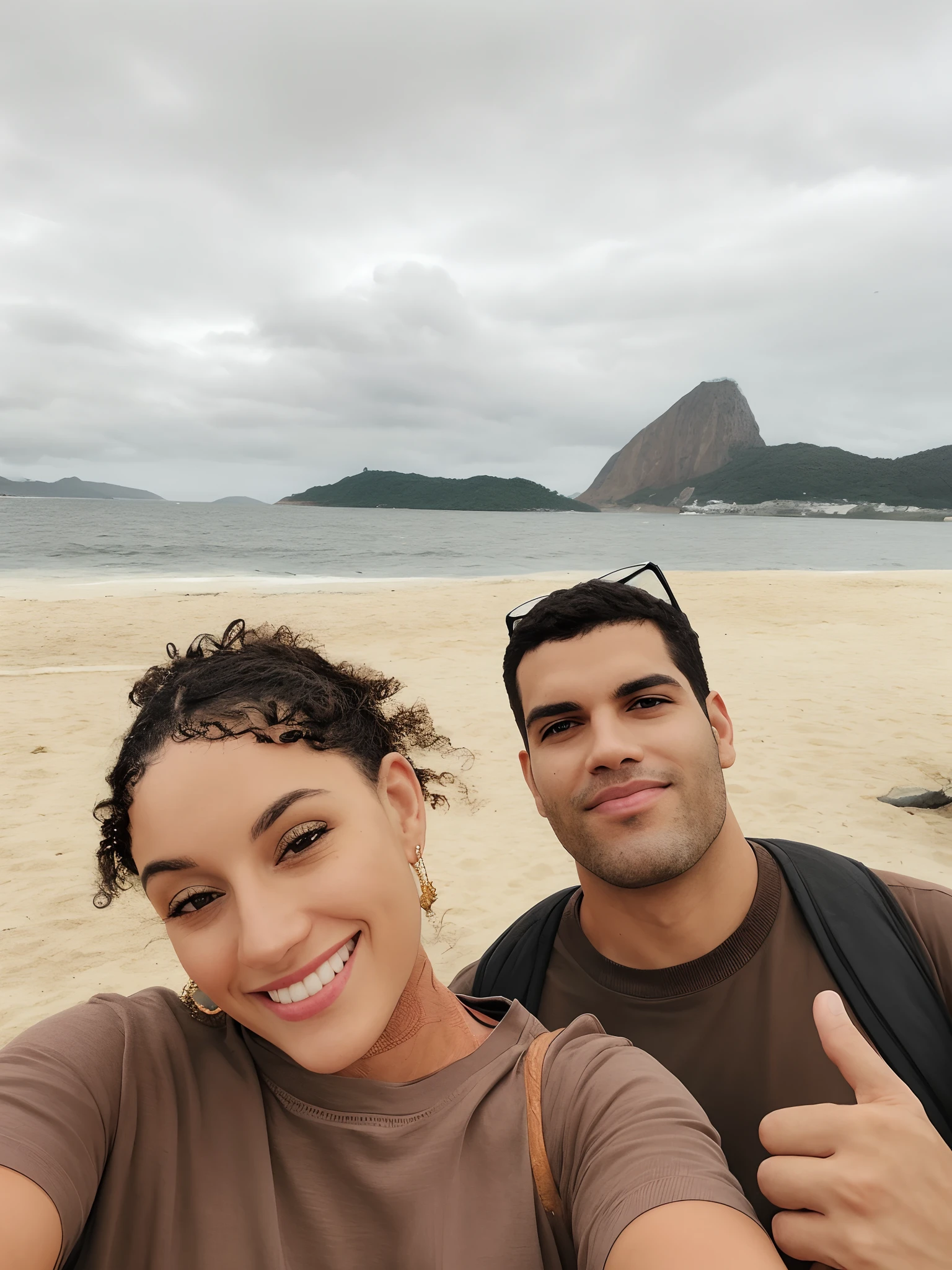 Casal deitado na praia das Maldivas, very blue sky. A pele bastante bronzeada. Ar feliz.