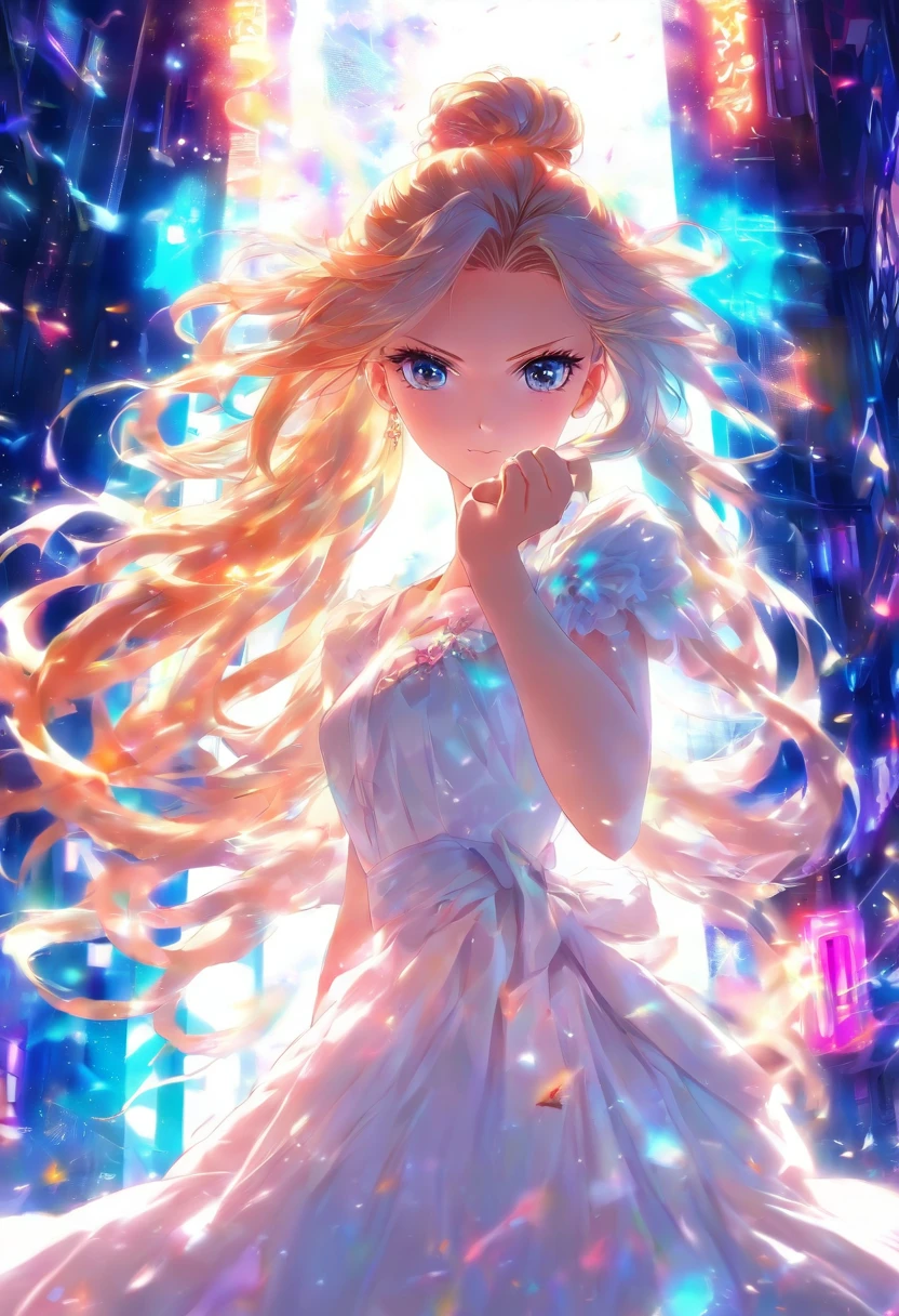 Anime 1 girls, Long hair, white dresses