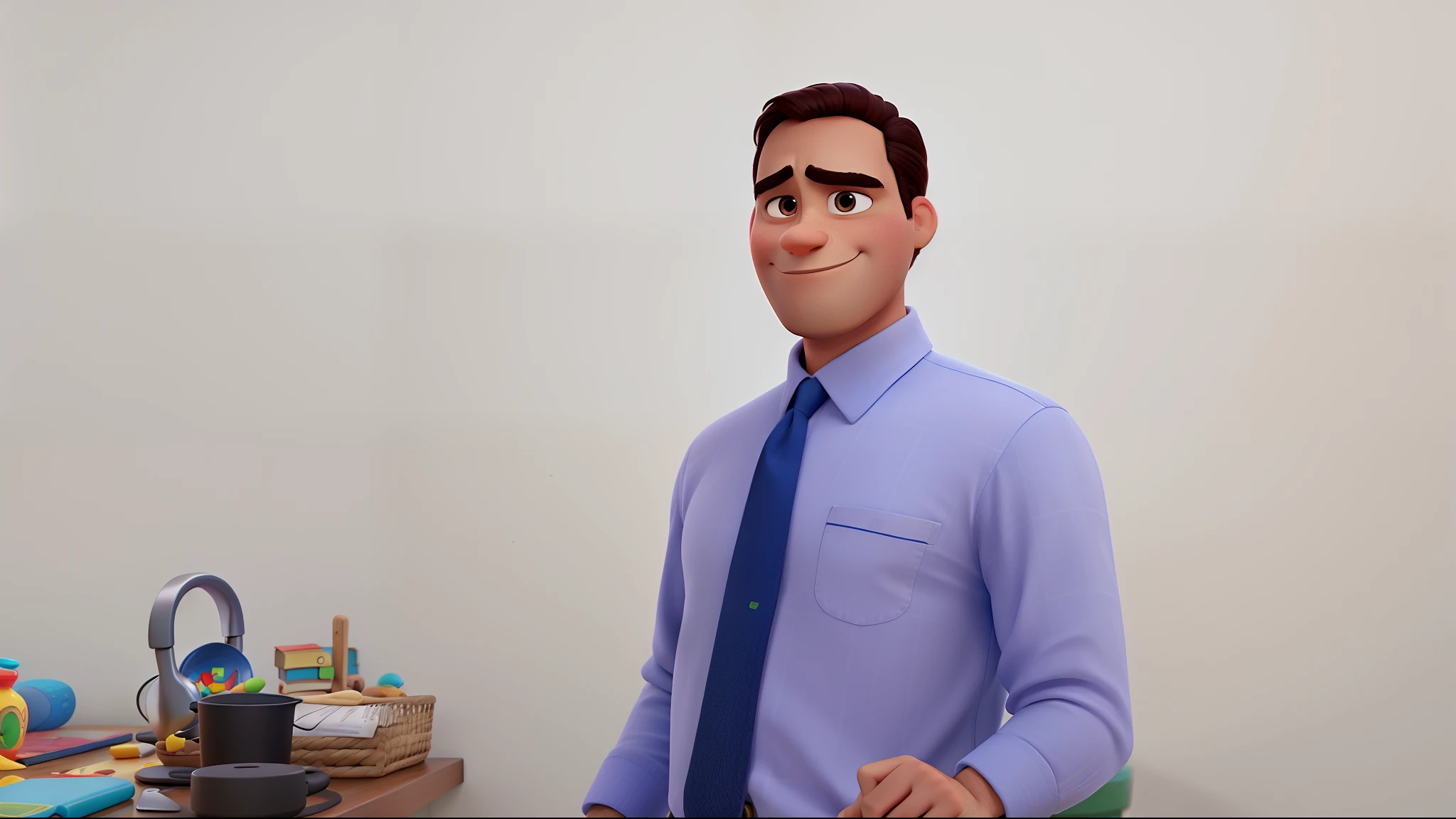 Um homem no estilo Disney Pixar