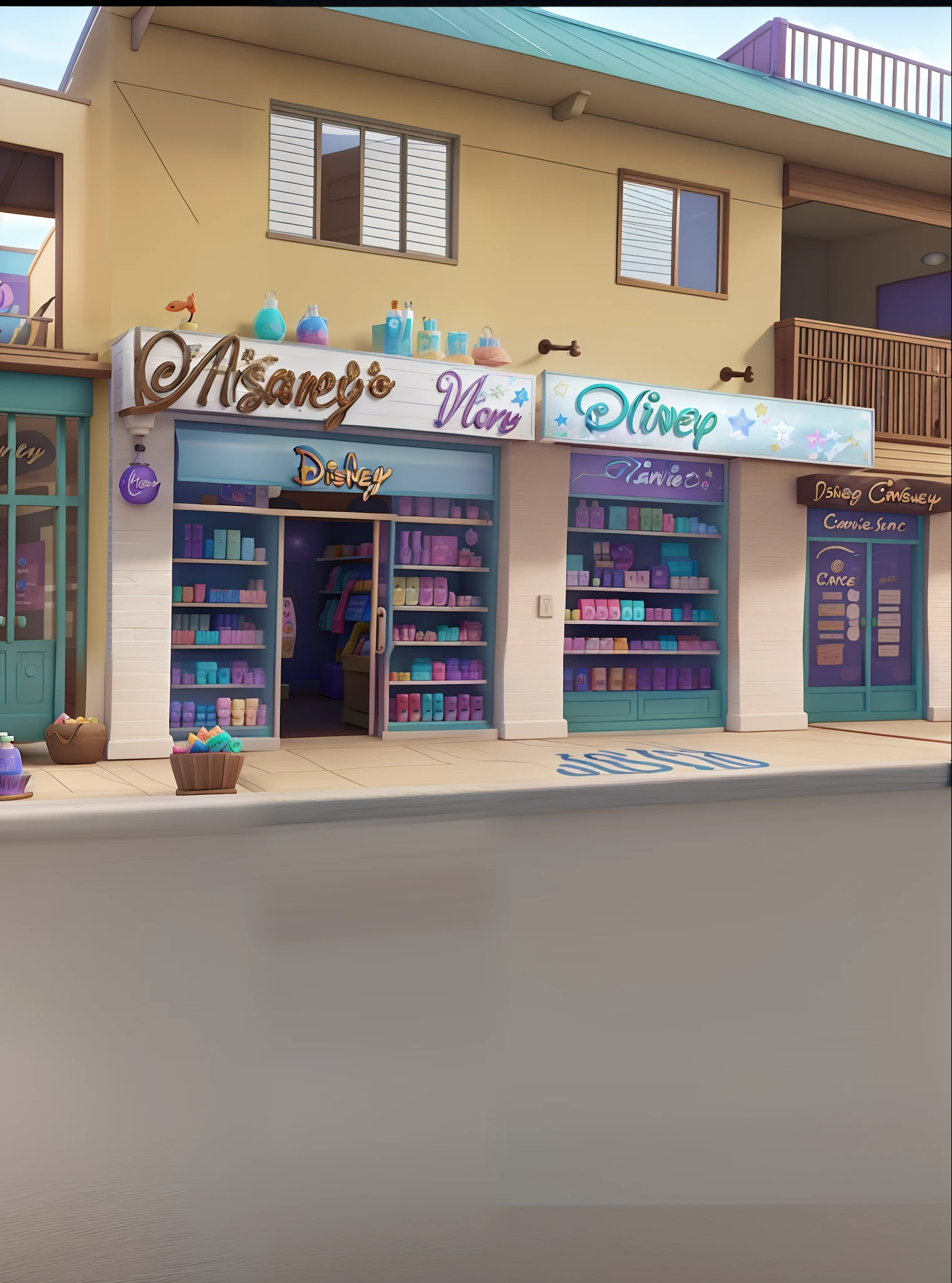 Disney pixar banner of a cosmetics store with name on the Mari cosmetics banner