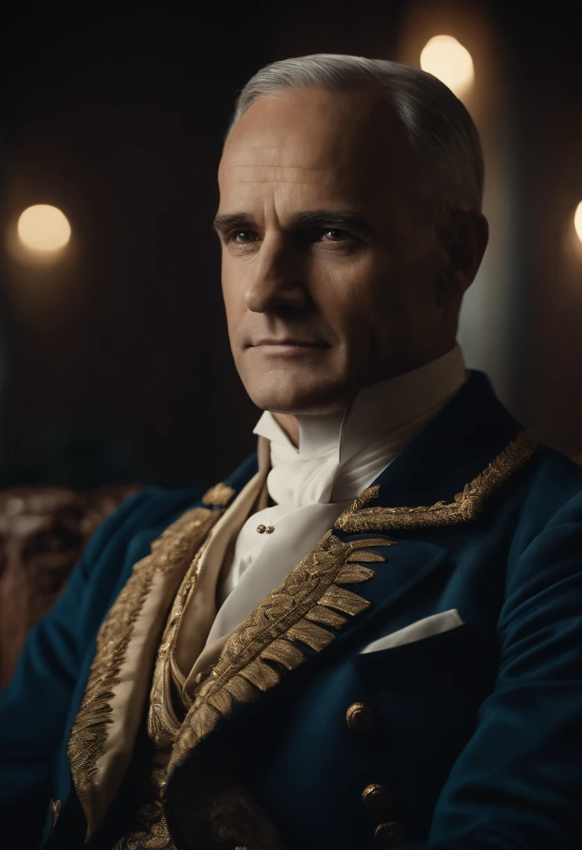 Retrato de Napoleon Hill com 60 anos. CGI, melhor qualidade, 8K