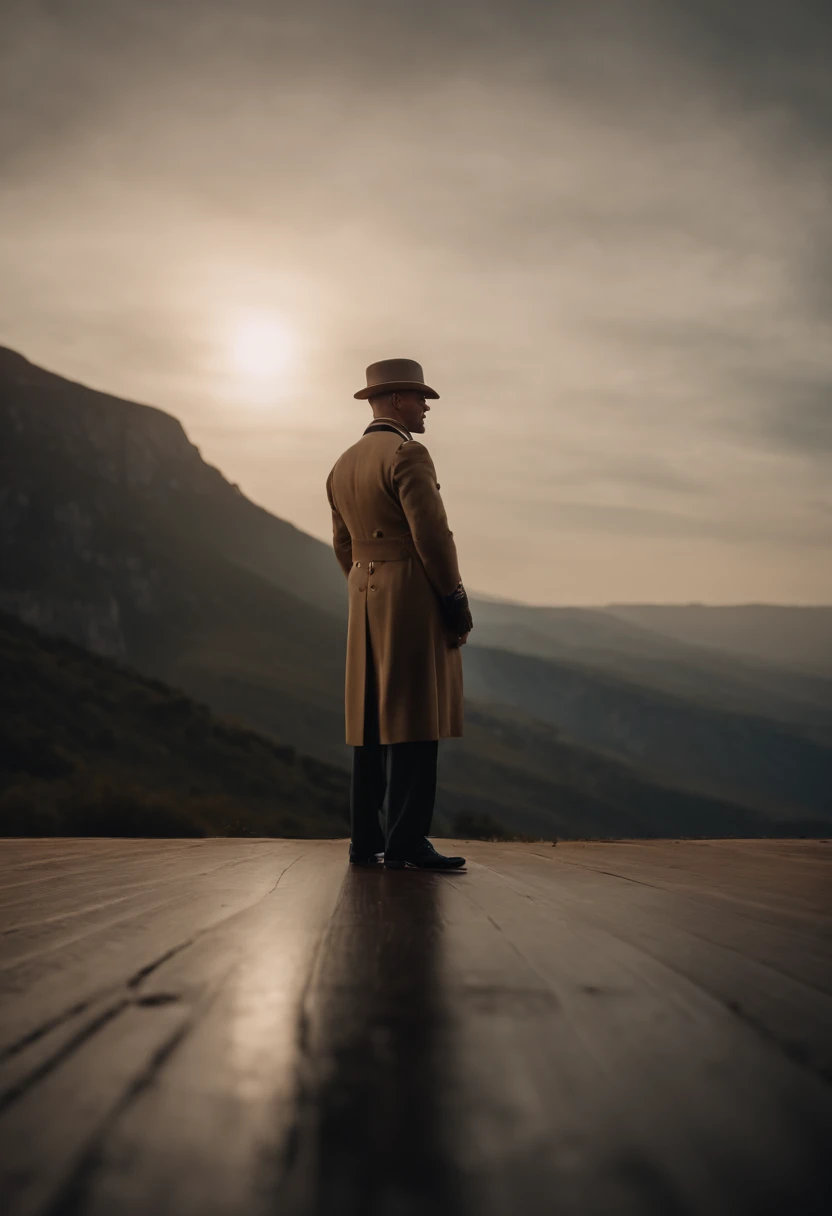 Retrato de Napoleon Hill com 60 anos. CGI, melhor qualidade, 8K