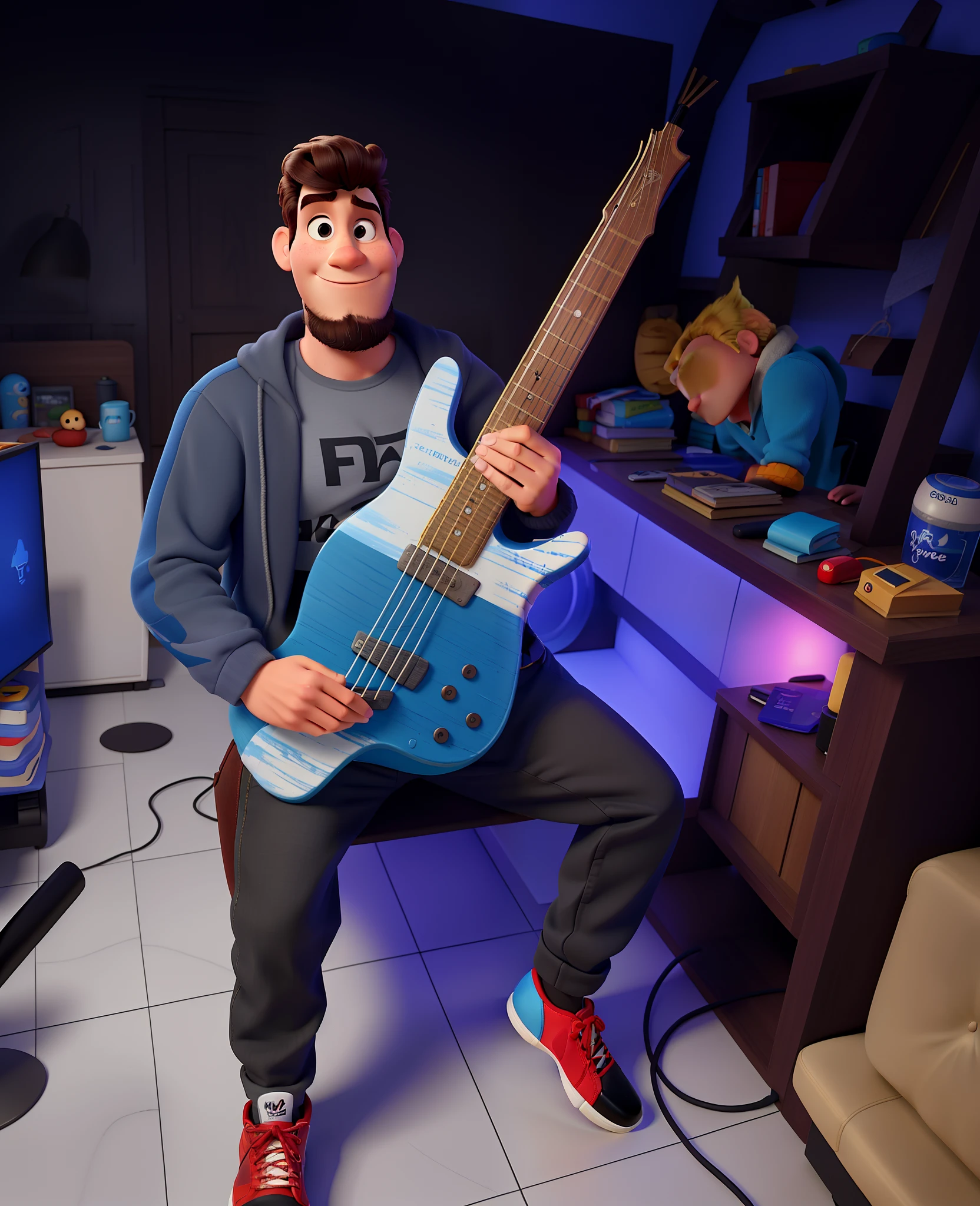 Um homem estilo disney pixar, alta qualidade, melhor qualidade