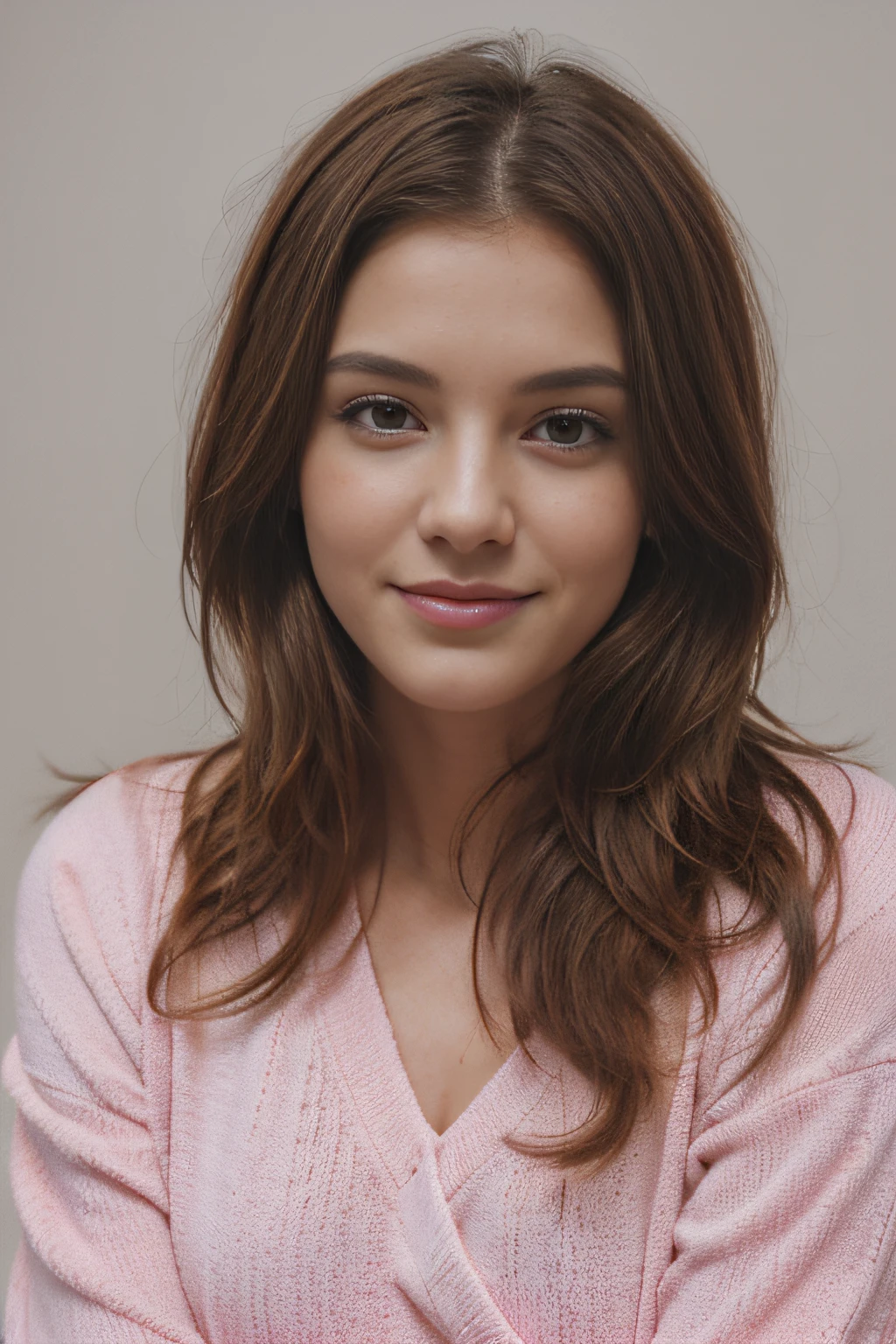 short curly hair, light red