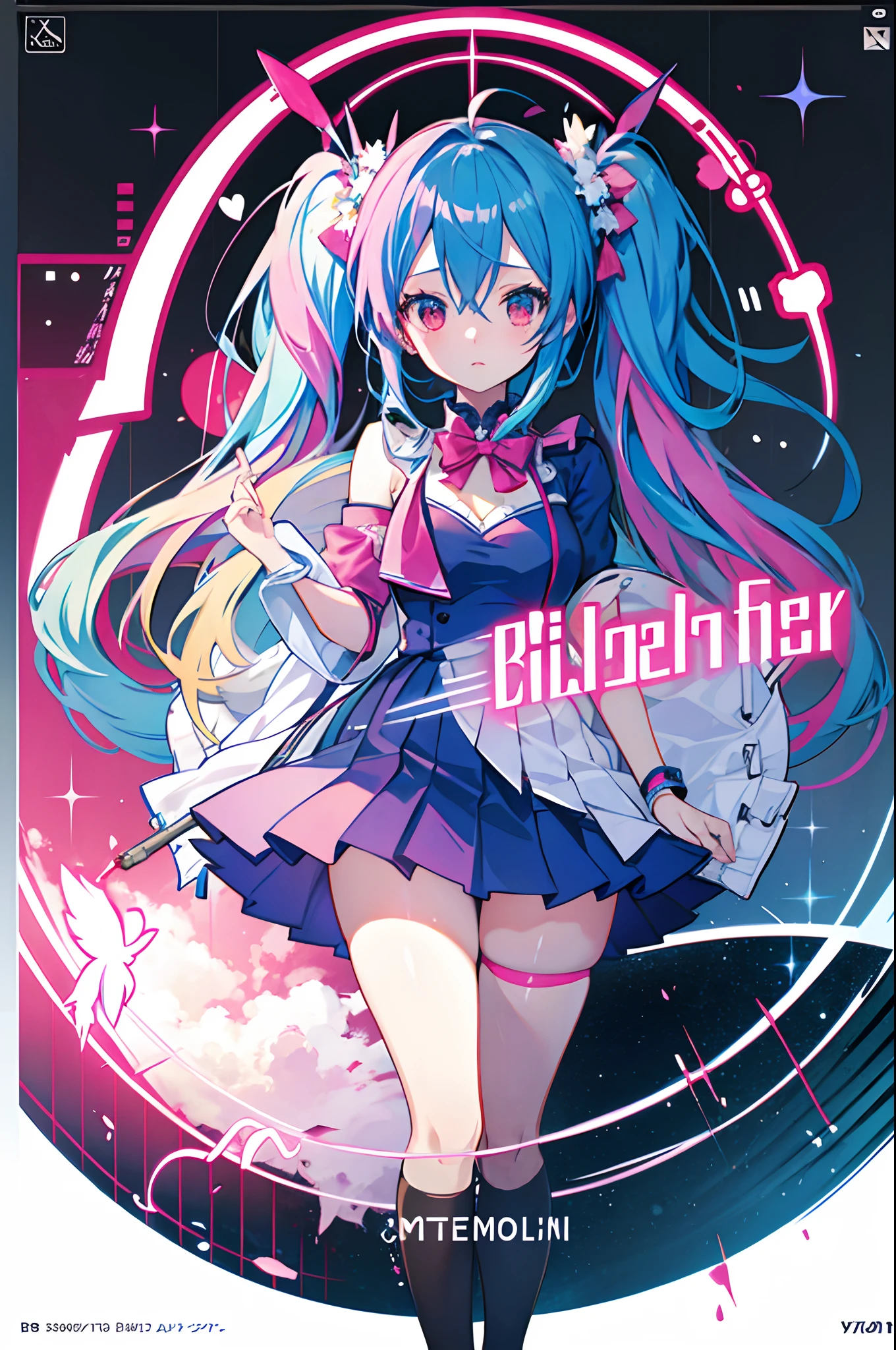 Generate 2D style Bishoujo music-themed posters