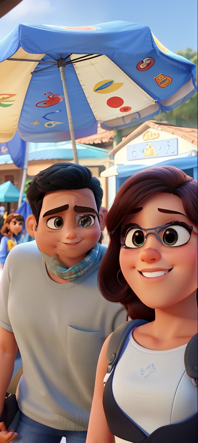 Pai e filha estilo disney pixar, alta qualidade, melhor qualidade.