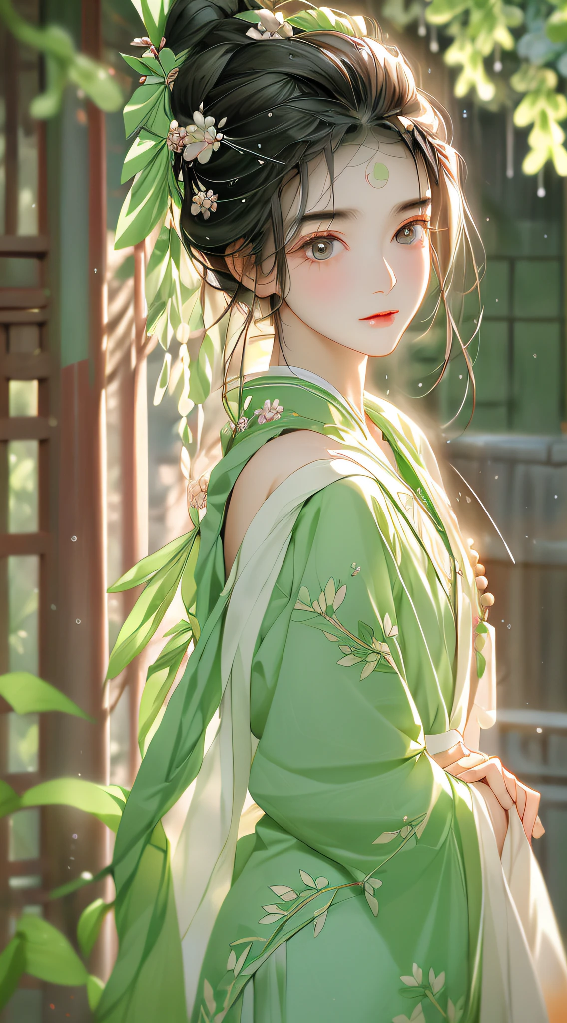 - The eyebrows resemble willow leaves in early spring, Often contains rain and hatred; The face is like a peach blossom in March, Hide moonshine. Elegant slim waist, Nervous swallows are lazy: The jadeite appearance is fascinating, Flowers explain the rank age, And the fragrance is elegant and elegant..