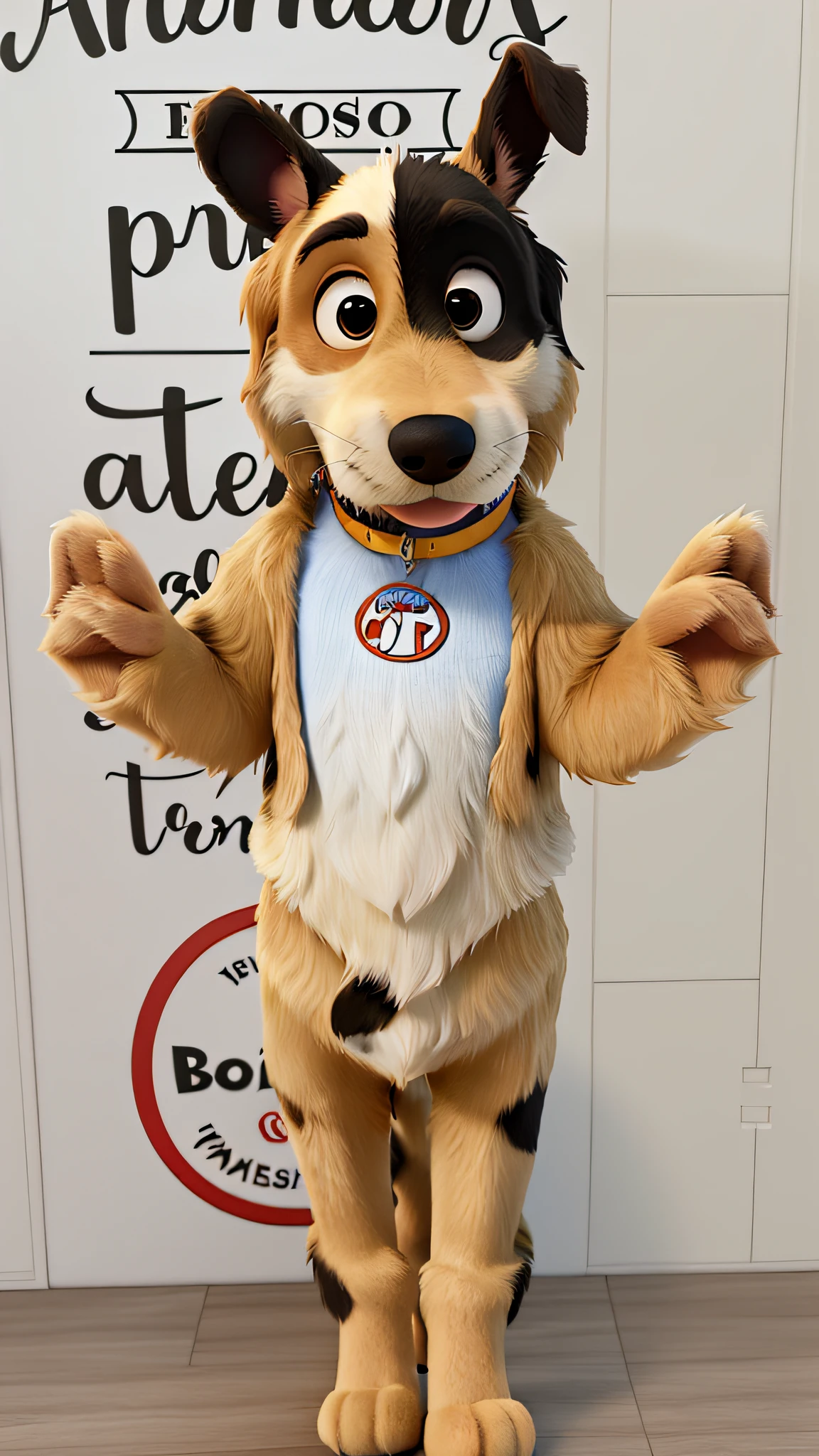 Um cachorro estilo disney pixar, alta qualidade, melhor qualidade