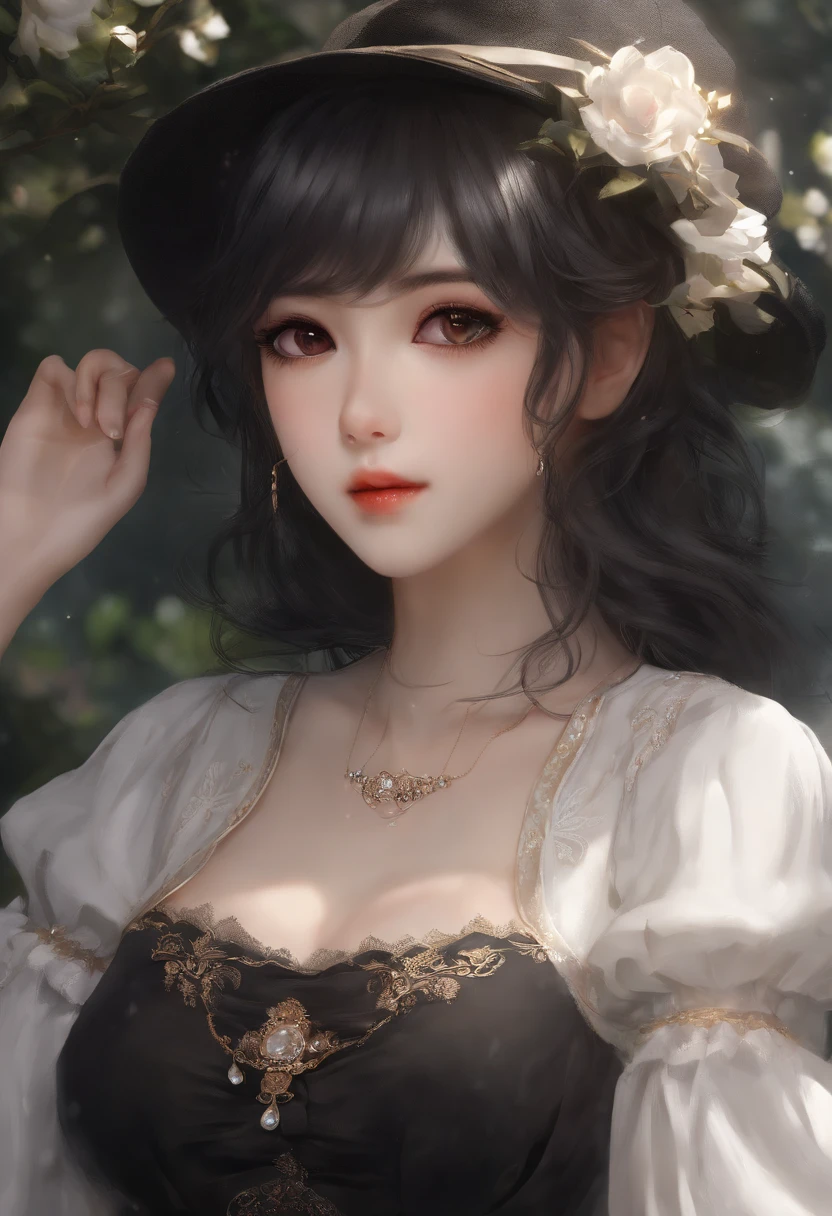 anime girl in white, be pregnant, Realistic shadows, Detailed skin, Very small breasts, Black hair, Very detailed, 8K highly detailed face, Perfect face shape, Perfect lips, Perfect nose, Correct beautiful eyes, Watching Viewer, Masterpiece, Best quality, Single girl, No bra, , Solo