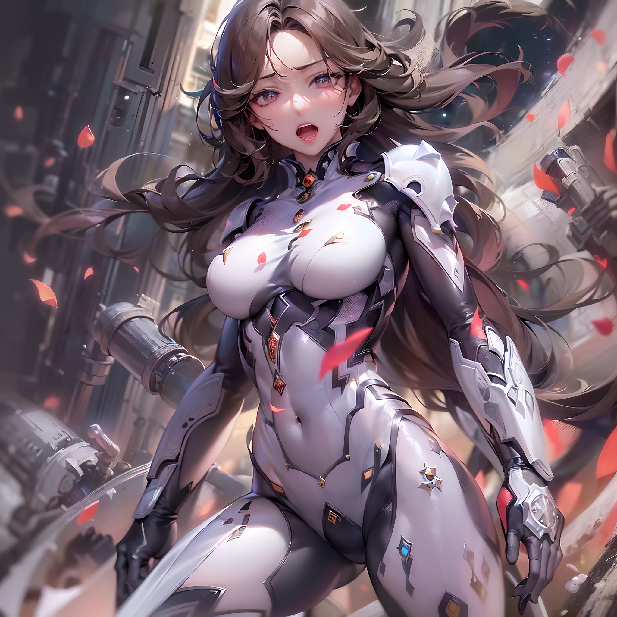 ((Finest quality)),(超A high resolution),(ultra-detailliert),(Meticulous portrayal),((best pictures)),(Finest works of art),Ultra-Precision Art,The art of astounding depiction, (1人の女性:1.5),tight body:1.5,Hero Suit,Dynamic poses,explosive,Light converging in her hands:1.5