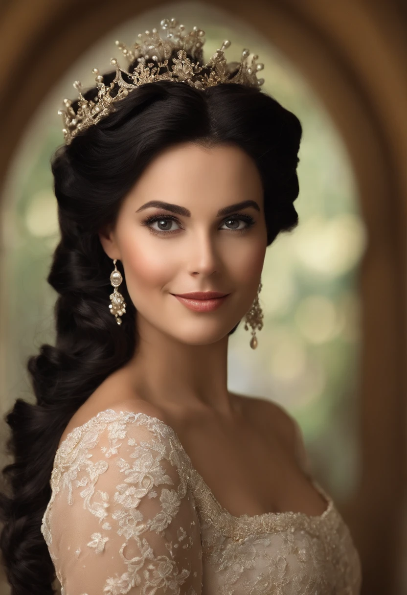 smil, schwarzes Haar, Zartes Gesicht, Dem Publikum zugewandt, Meisterwerk, best quality, Superfein, Bester Schatten , Disney-Stil, Beste Beleuchtung , Filmisches Licht , white skin tone