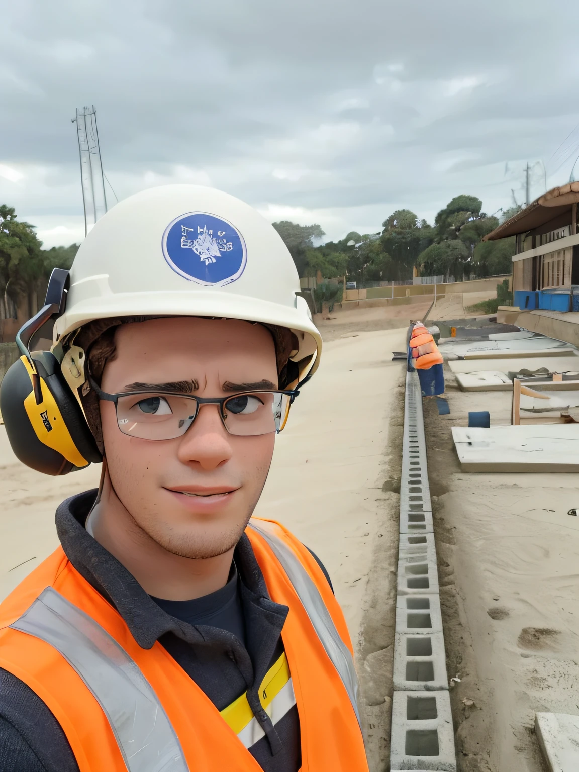 Jovem engenheiro de obras, melhor qualidade, alta qualidade