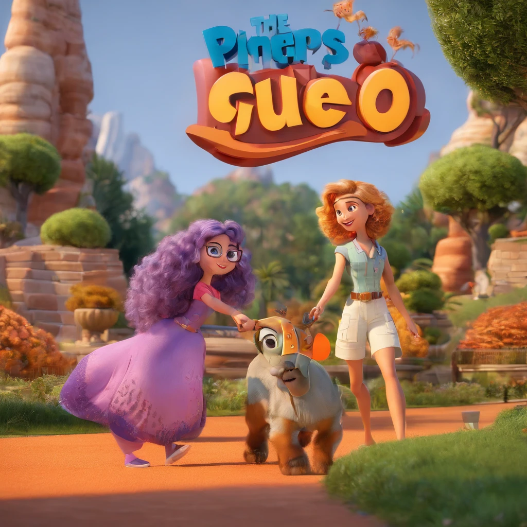 Crie um cartaz inspirado na Disney Pixar com uma menina de olhos castanhos escuros cor parda cabelos pretos pequenos com rabo de cavalo, wearing goggles, the scene will be in Pixar's distinctive digital art style. Focus on the character's expressions, Vibrant colors and detailed textures feature its animations, with the title " , Quero a cena dos principais filmes do PIXar