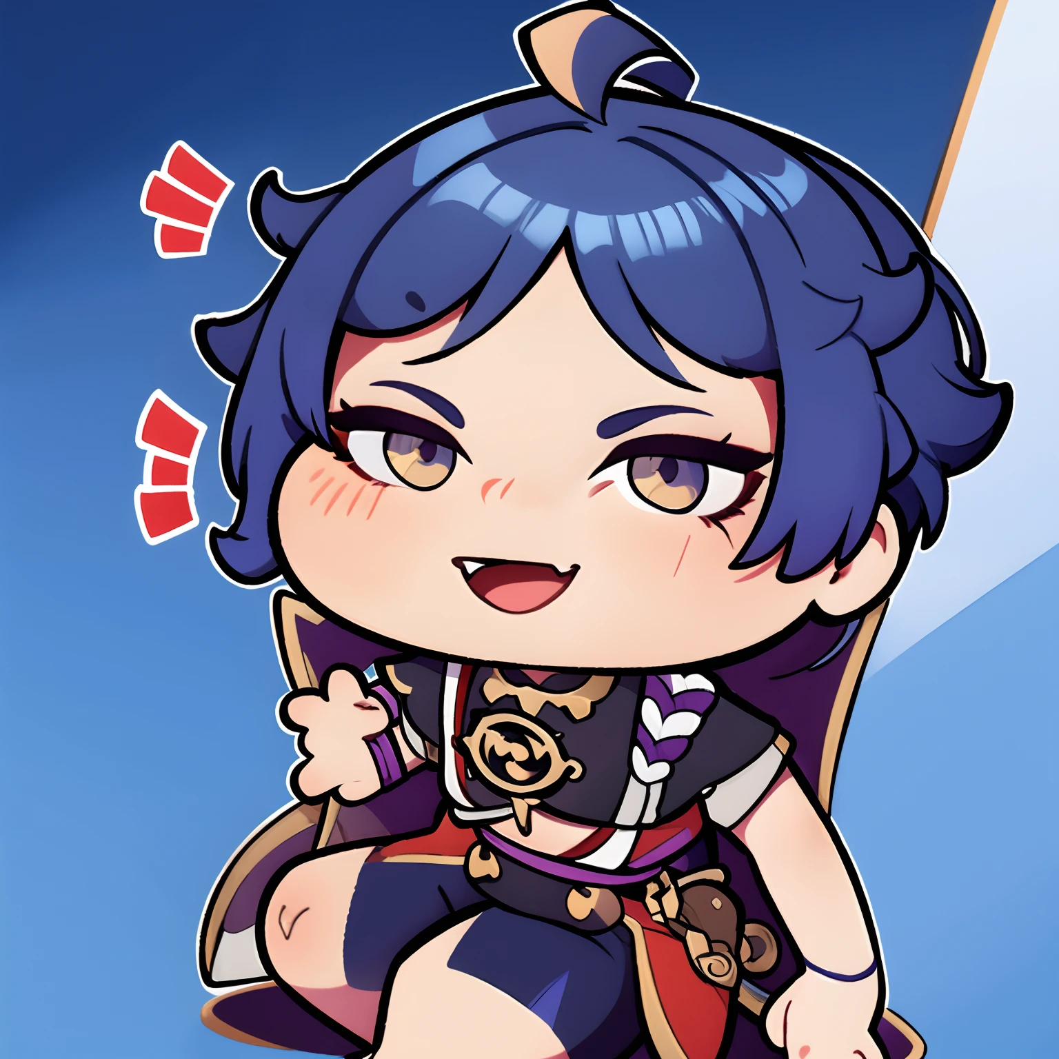 1boy, scaramouche, genshin impact, chibi, cute, kawaii