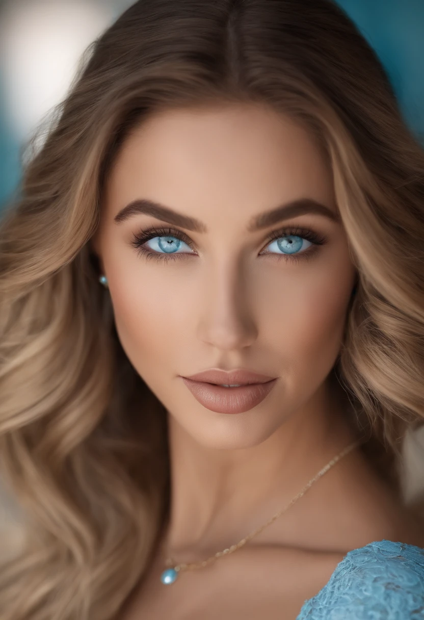 (melhor qualidade,Altas),Poster no estilo Disney Pixar,mulher encantadora com cabelo loiro,cabelos lisos com pontas cacheadas,Adorable light blue eyes,retrato detalhado,belos olhos detalhados,beautiful detailed lips,cachos naturais,sorriso doce,"Nick" escrito em uma fonte elegante,happy expression,cores vibrantes,soft lighting